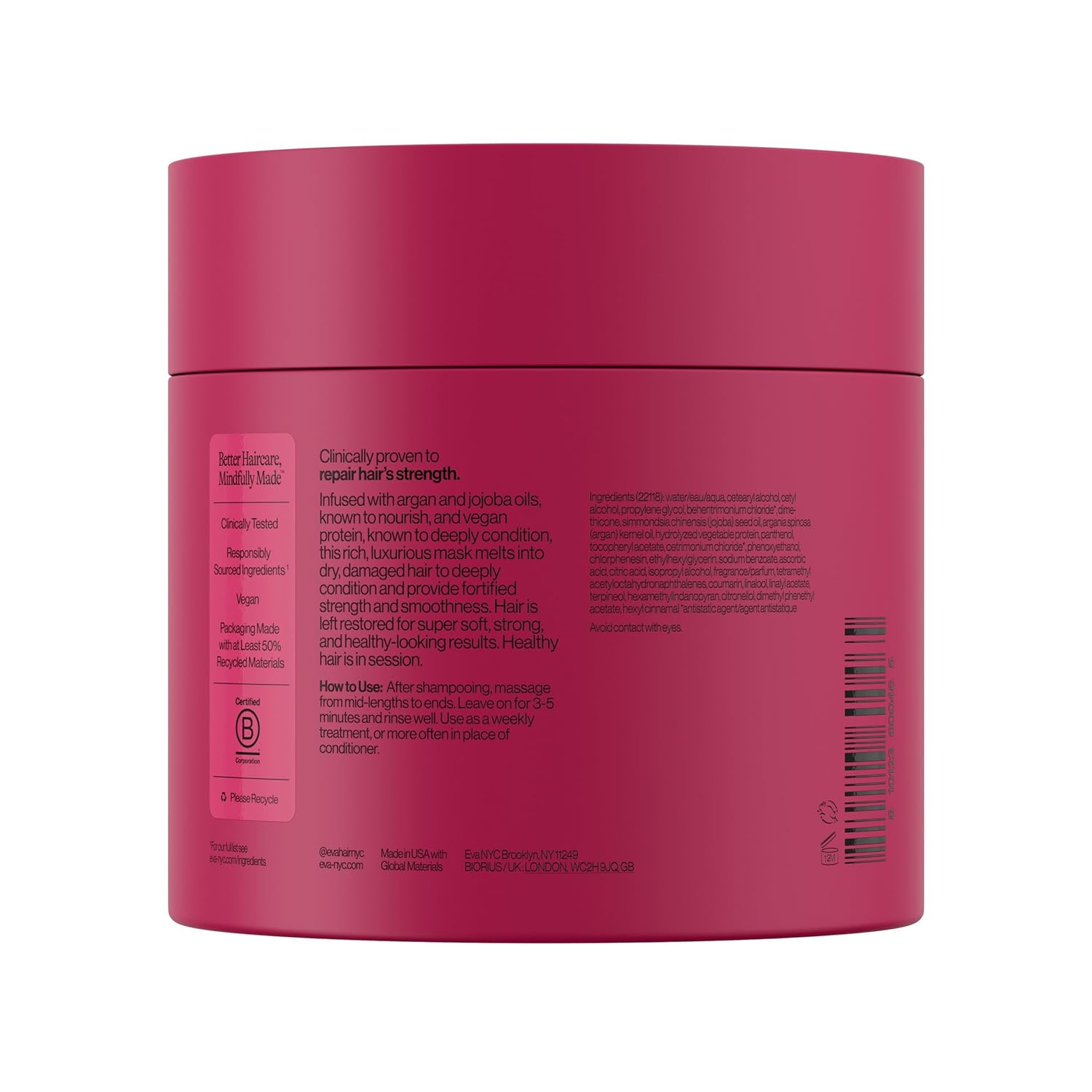 Eva NYC Therapy Session Deep Conditioning Hair Mask with Vegan Protein, Jojoba Oil + Argan Oil - Hydrate, Soften + Repair Hair Strength - Sulfate Free - Warm Vanilla Scent - 13.5 fl oz - Image 2
