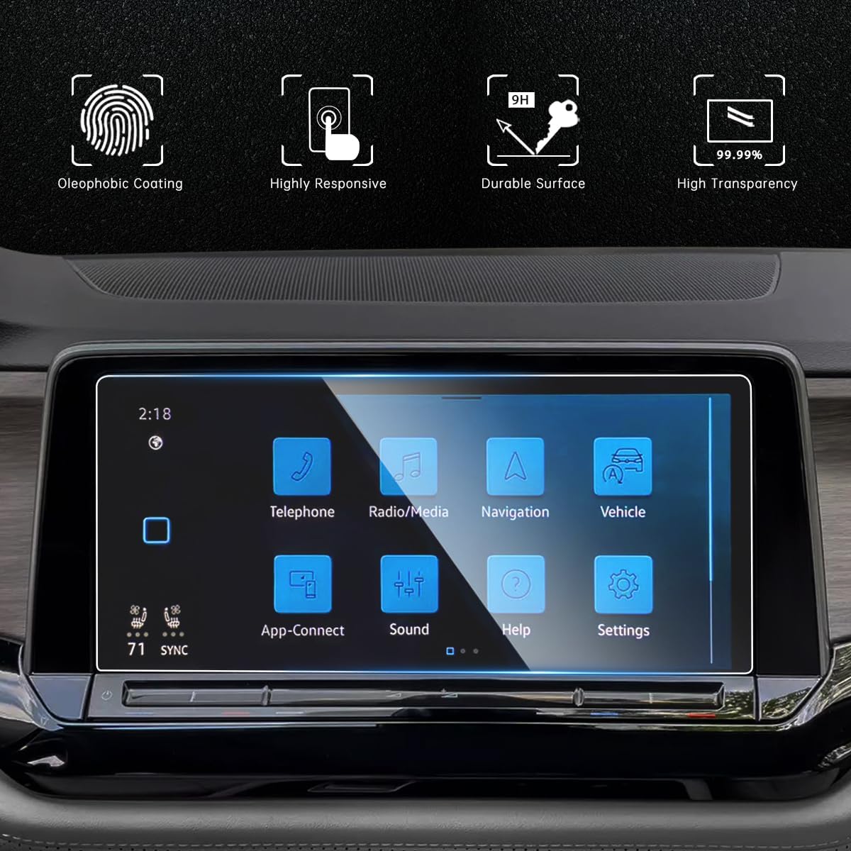 INTGET Navigation Screen Protector for 2026 VW Volkswagen Atlas/Cross Sport Accessories 2024 2025 SE SEL R-Line Car GPS Tempered Glass Center Touch Screen Display Touchscreen Protective Film (12inch)