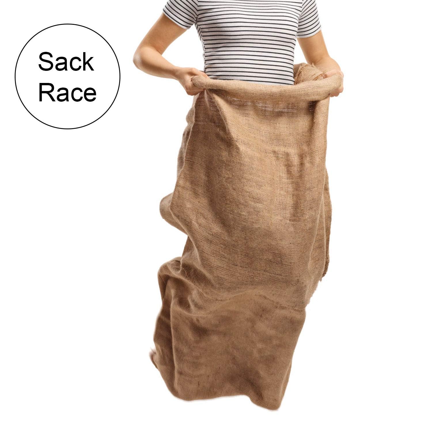 KEILEOHO Lot de 5 grands sacs en toile de jute de qualité alimentaire pour jardinage, plantation, culture de pommes de terre, course à l'école, jeu de course, jeu de fête de Noël