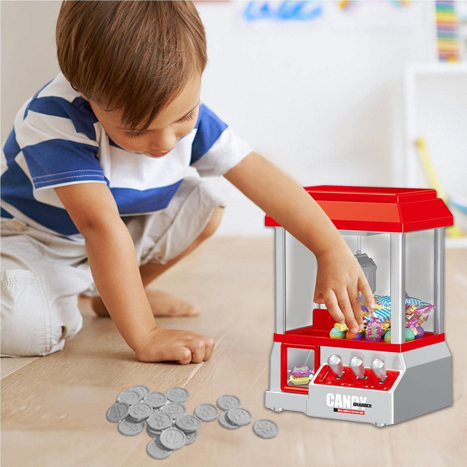 Macchina per di artigli, macchina elettronica per catturare | giocattoli con suono e 24 monete, macchina per catturare giocattoli con artiglio per bambini e