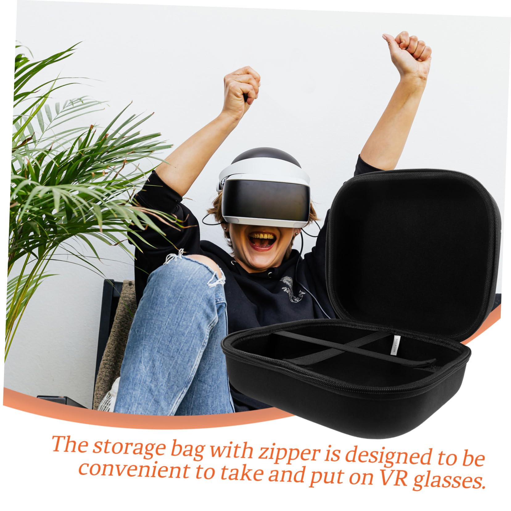 Cabilock Custodia Rigida per Occhiali Vr in Eva Nero, Borsa per Accessori da Viaggio e Uso Quotidiano, Protezione Antiurto e Design Compatto per Occhiali Vr