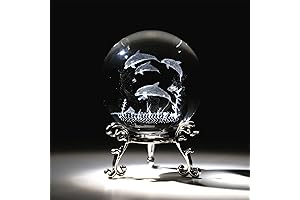 3D Engraved HD Crystal Glass Dolphin Ball