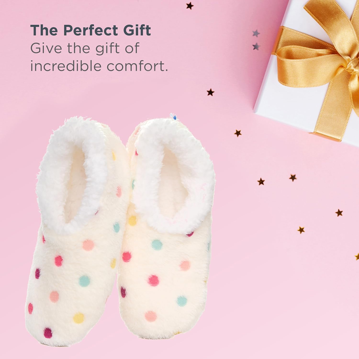 Snoozies Women's Lotsa Dots Slipper Socks Cozy