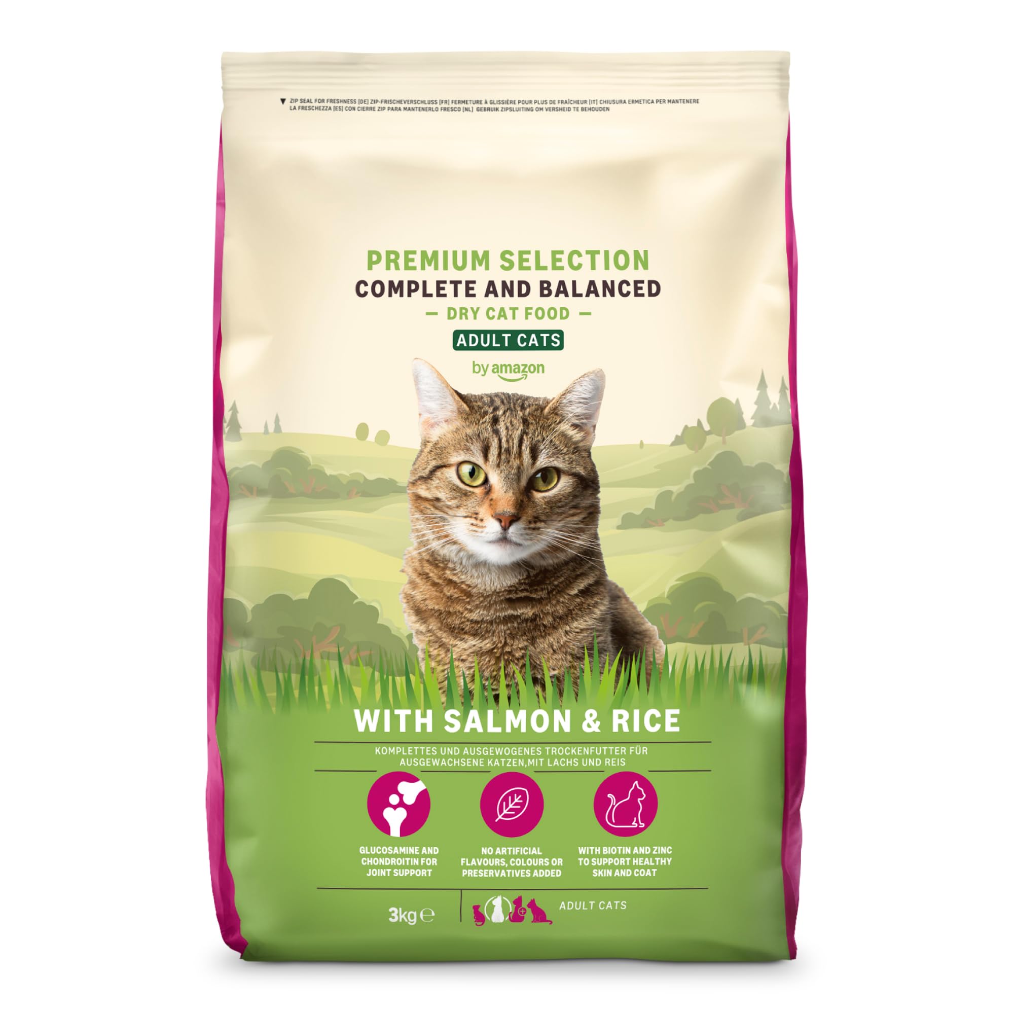 by Amazon Complete Dry Cat Food with Salmon & Rice for Adult Cats, 3 kg (Pack of 1) (Previously a Lifelong brand, same product)