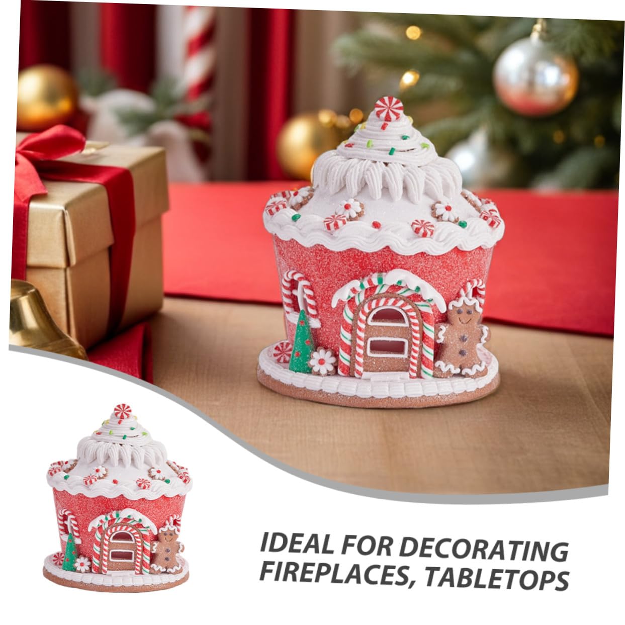 ULTECHNOVO Décoration de Noël Résine Château Artisanal pour Centre de Table Décoration Intérieure Suspendue pour Maison et Sapin