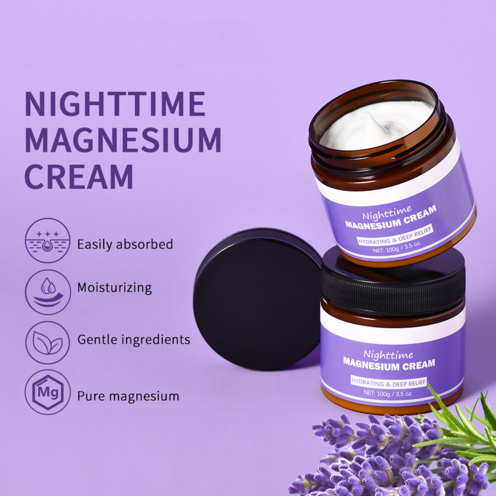 Magnesium Body Butter, Magnesium Cream For Sleep, Magnesium Soothing Sleep Butter - Image 3