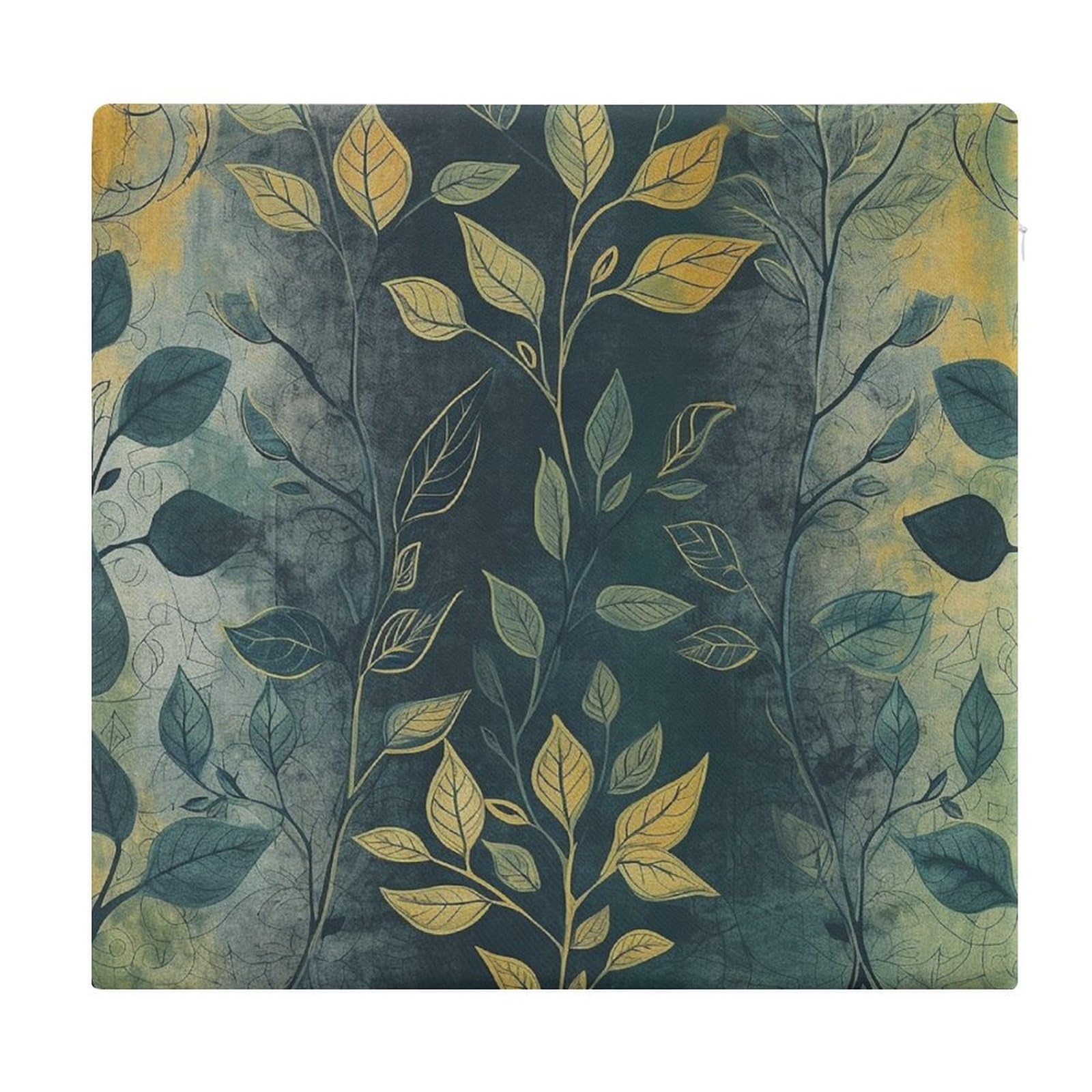 Grand coussin carré touffeté vert | Ambiance zen près de la cheminée