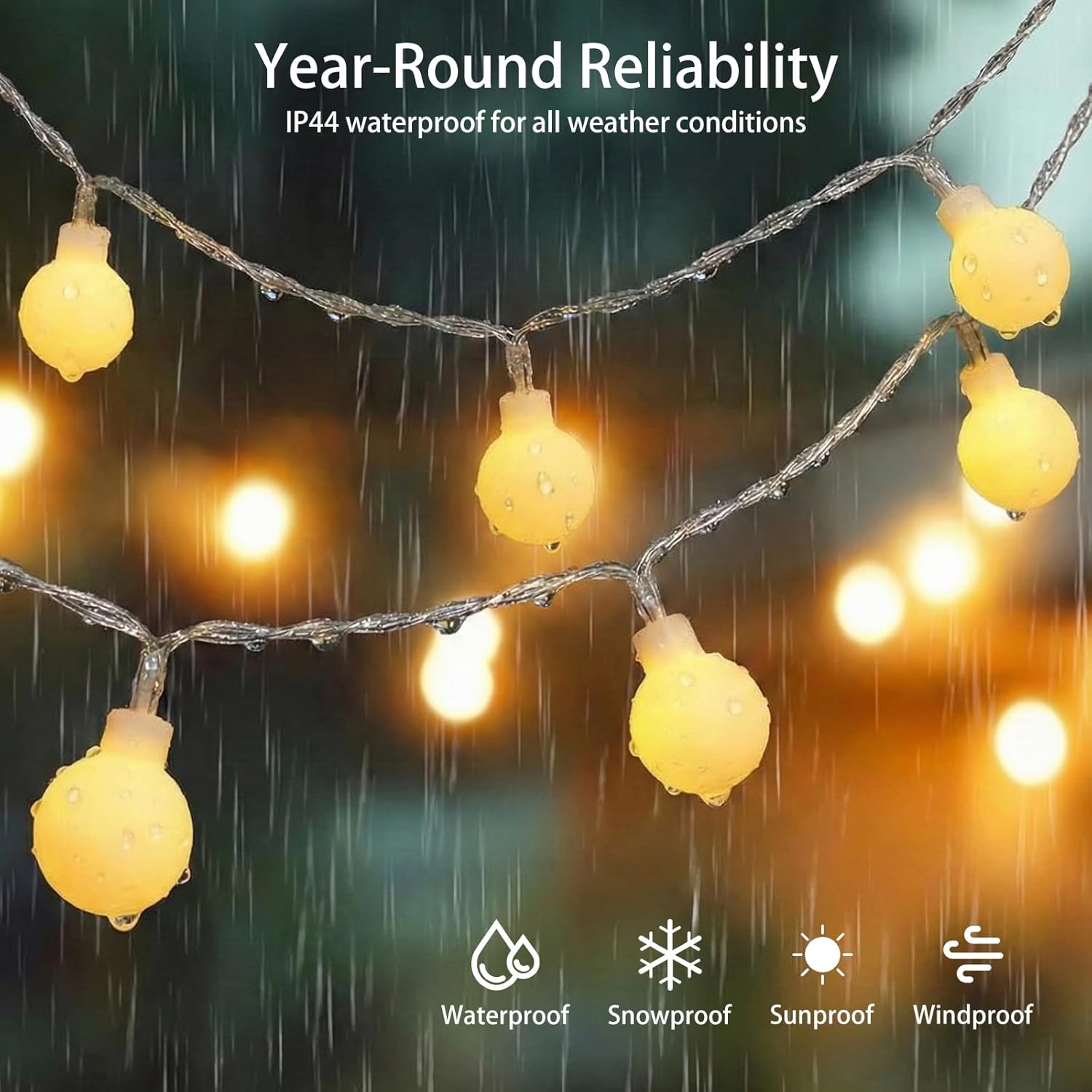 200 LED Shatterproof Globe String Lights, 66ft Warm White Fairy Lights Plug in with Remote, 8 Modes Waterproof Indoor Outdoor Lights for Bedroom Classroom Christmas Tree Party Decoration