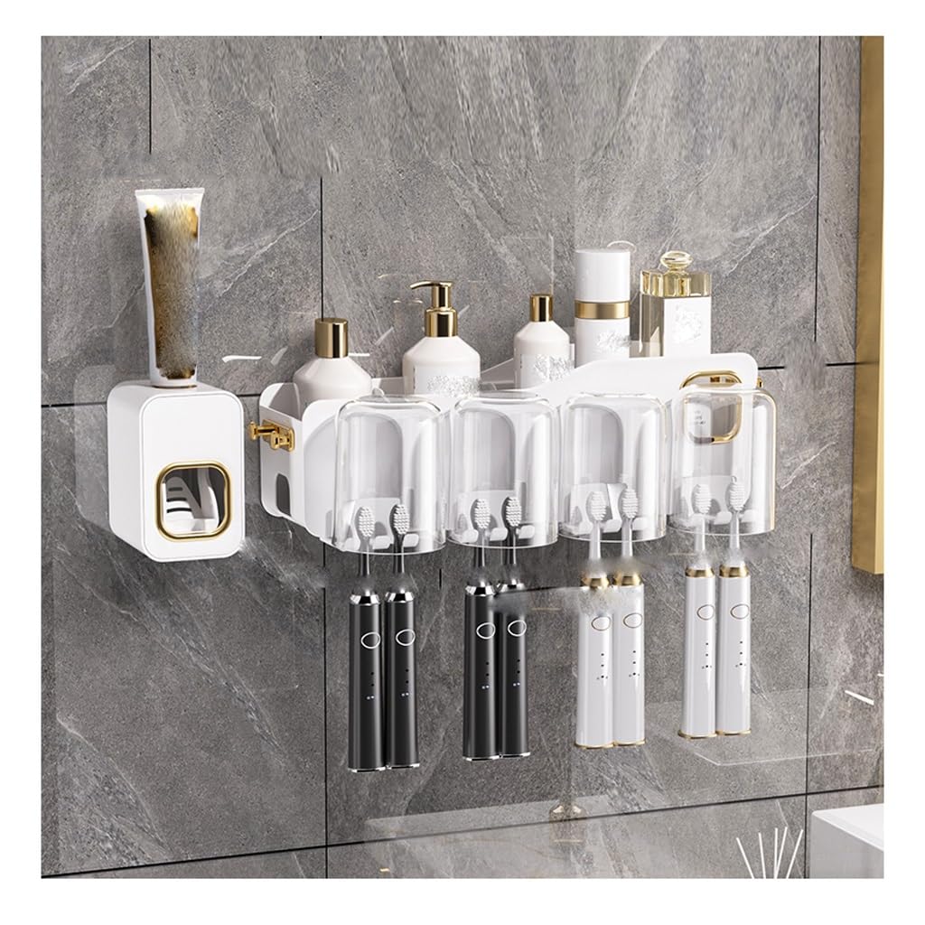 Estante Para Cepillos de Dientes Zahnbecher-Zahnbürstenregal, kostenloses Stanzen, Mundspülbecher, Zahnbürstenregal, Badezimmer-Zahnbürstenbecher, Wandbehang, Familien-Zahnset UntErstützen Sie die Toi
