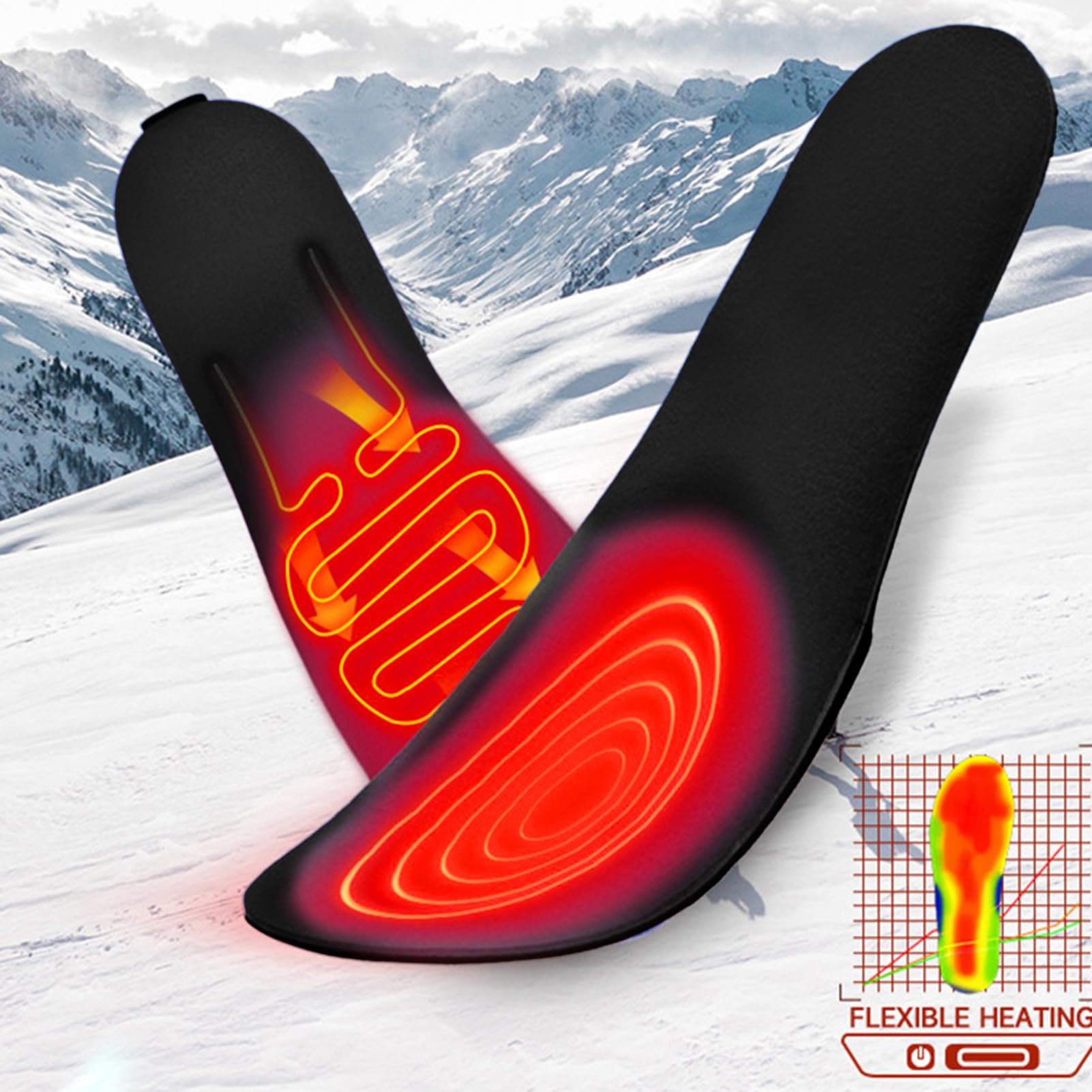Semelles Chauffantes Rechargeables pour Femme Respirantes, Lavables, | Semelles de bottes chauffantes Électrique Souple Et Chaud Pour Hommes Femmes Ski Moto Randon