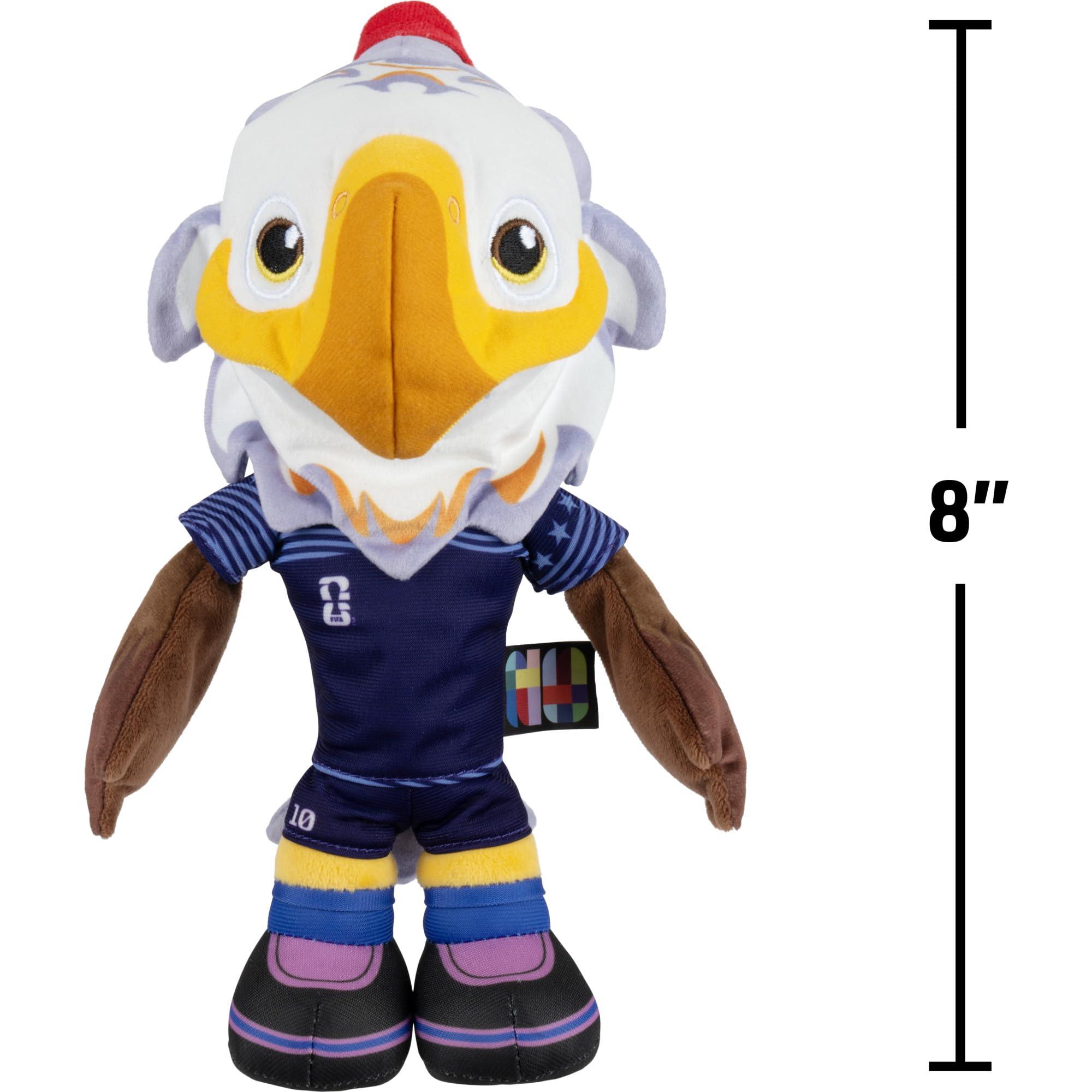 Jazwares FIFA® World Cup 2026 USA 8-Inch Plush - Official Clutch™ Bald Eagle Mascot with Blue Uniform, Soft Collectible Toy for Fans - Ages 3+ - 5