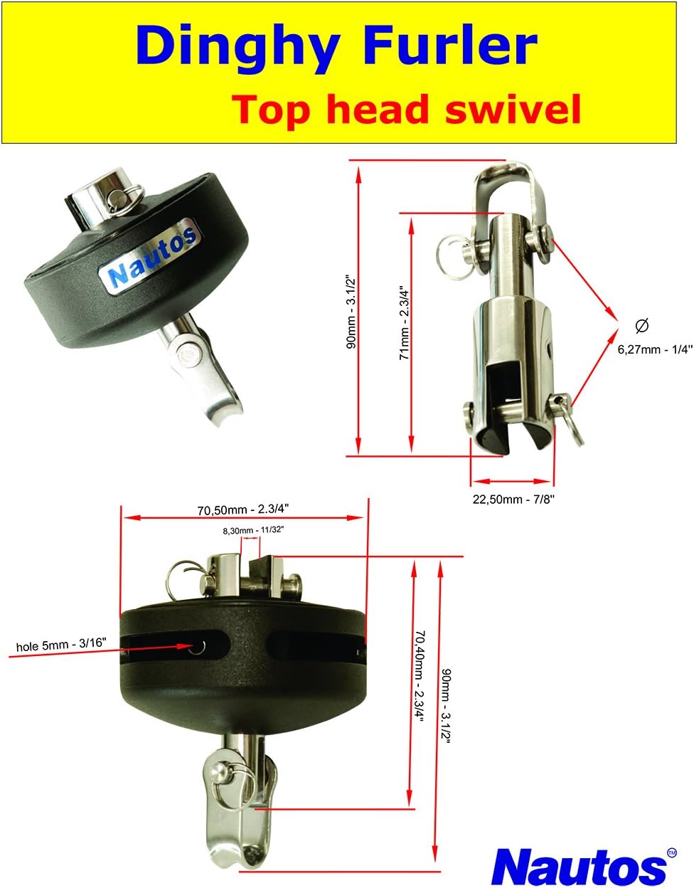 Nautos #91193- FURLING System, Genoa/JIB for Dinghy- Sailboat Hardware