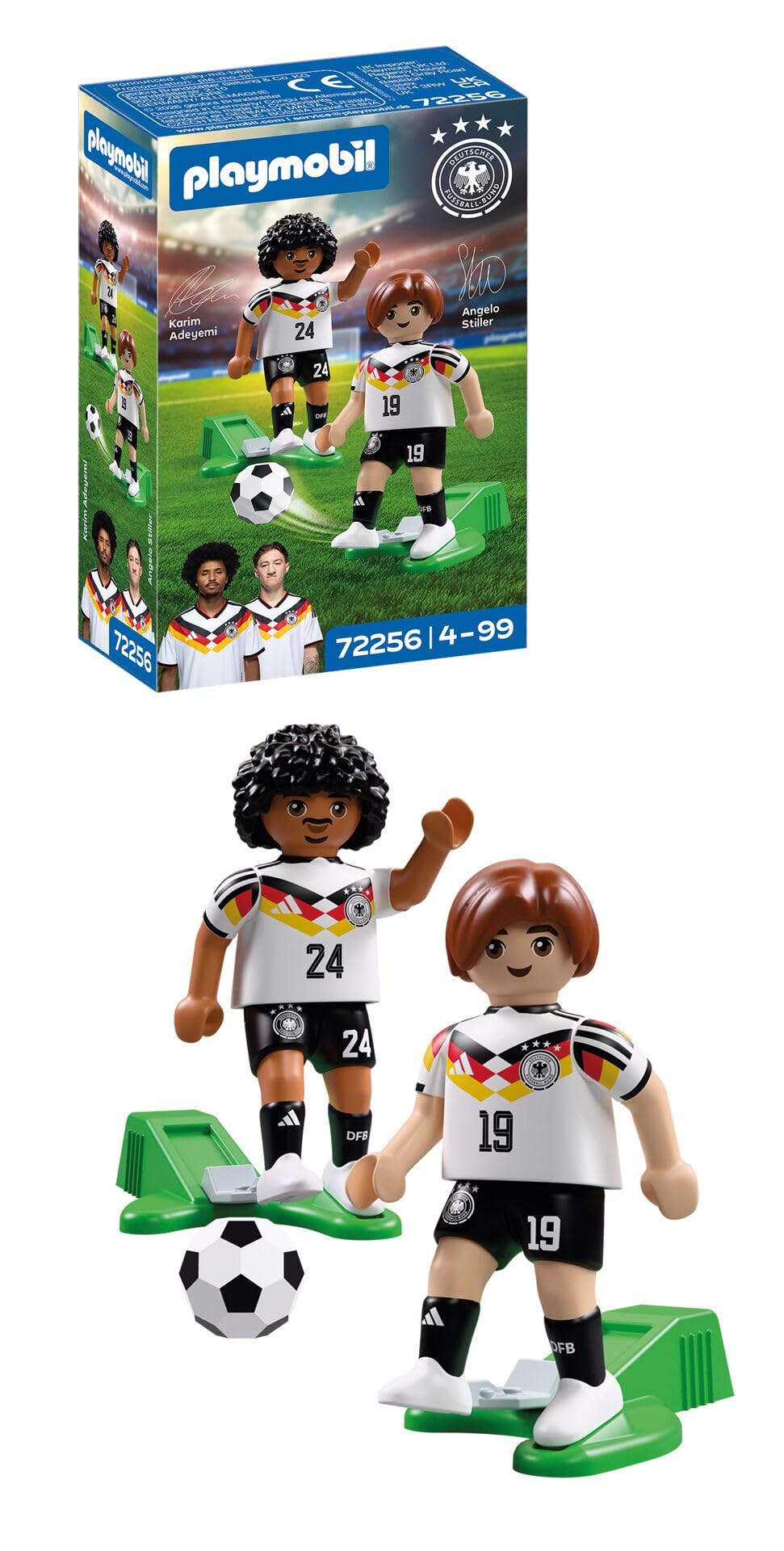 PLAYMOBIL DFB 72256 Adeyemi and Stiller Player Set Football Play Set Football Toy Figures