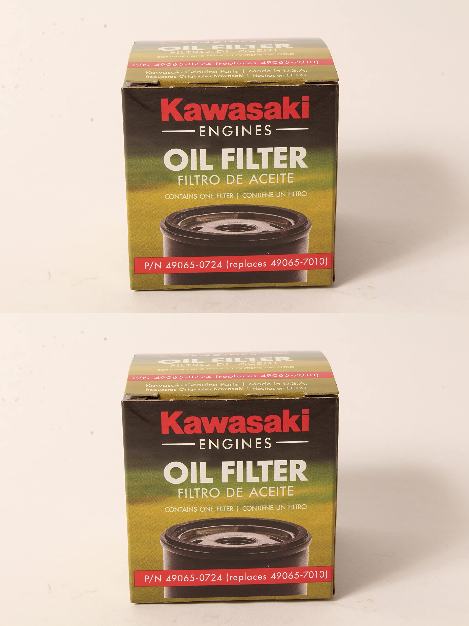 Kawasaki (Pack of 2) 49065-0724 Oil Filter Fits 49065-7010 OEM