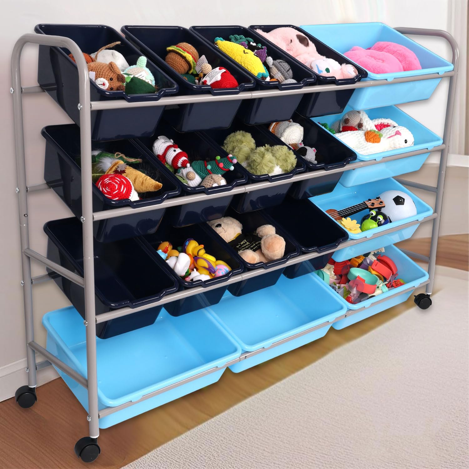 新品★ キッズ オーガナイザー Amazon.co.jp: 子供用おもちゃ収納オーガナイザー 4層 多目的金属製