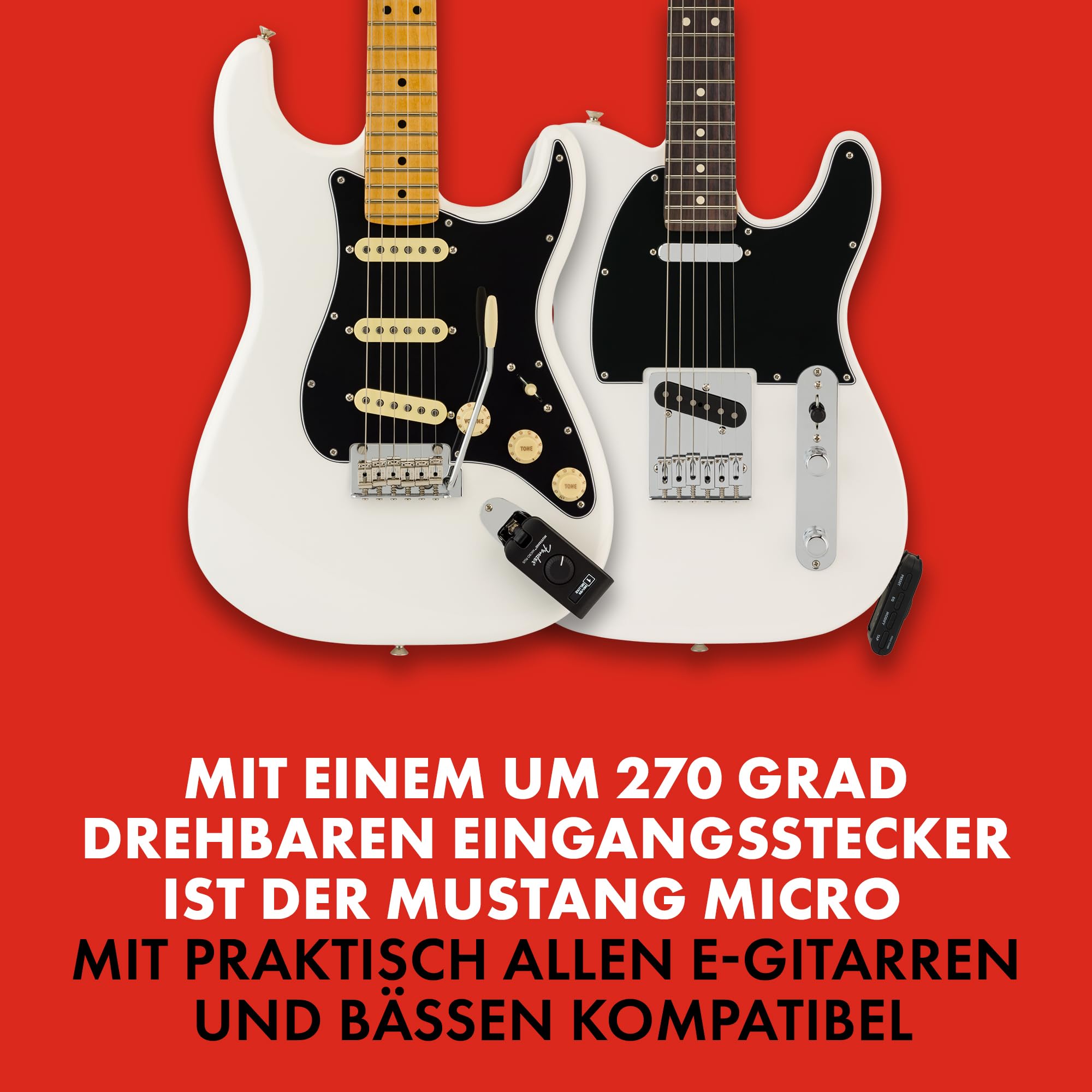 Fender Mustang Micro Plus Gitarrenverstärker, Ultimativer Persönlicher Kopfhörerverstärker mit 25 Verstärkermodellen, 25 Effekten, Bluetooth und 100 Presets, USB Wiederaufladbar