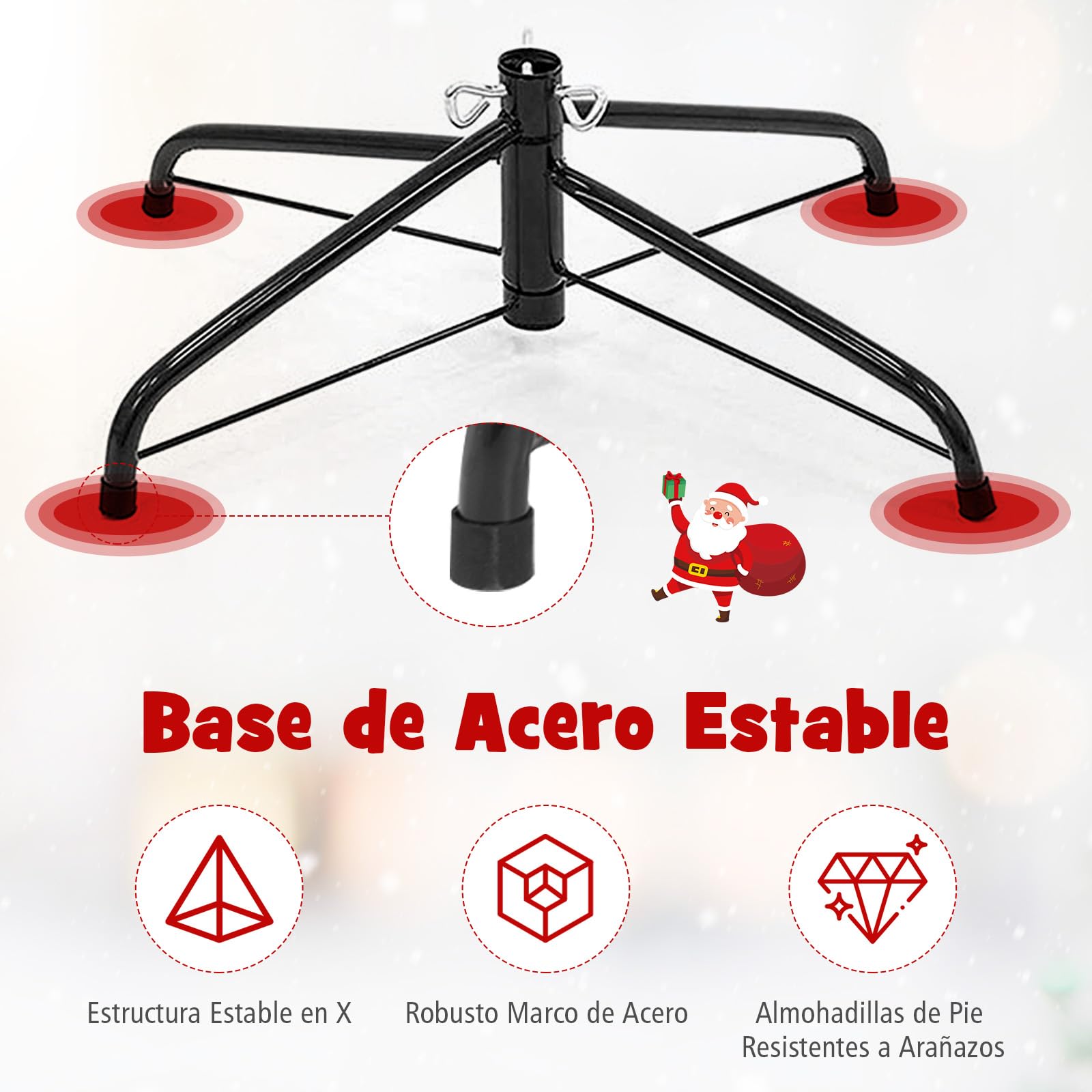GYMAX Árbol de Navidad Slim 150/180/210/240/270 cm, Estrecho y Alto, con 220/400/700/1000/1500 Ramas de PVC ignífugo, Árbol Artificial con Soporte de Metal, para el Hogar, Tienda, Oficina (270cm)