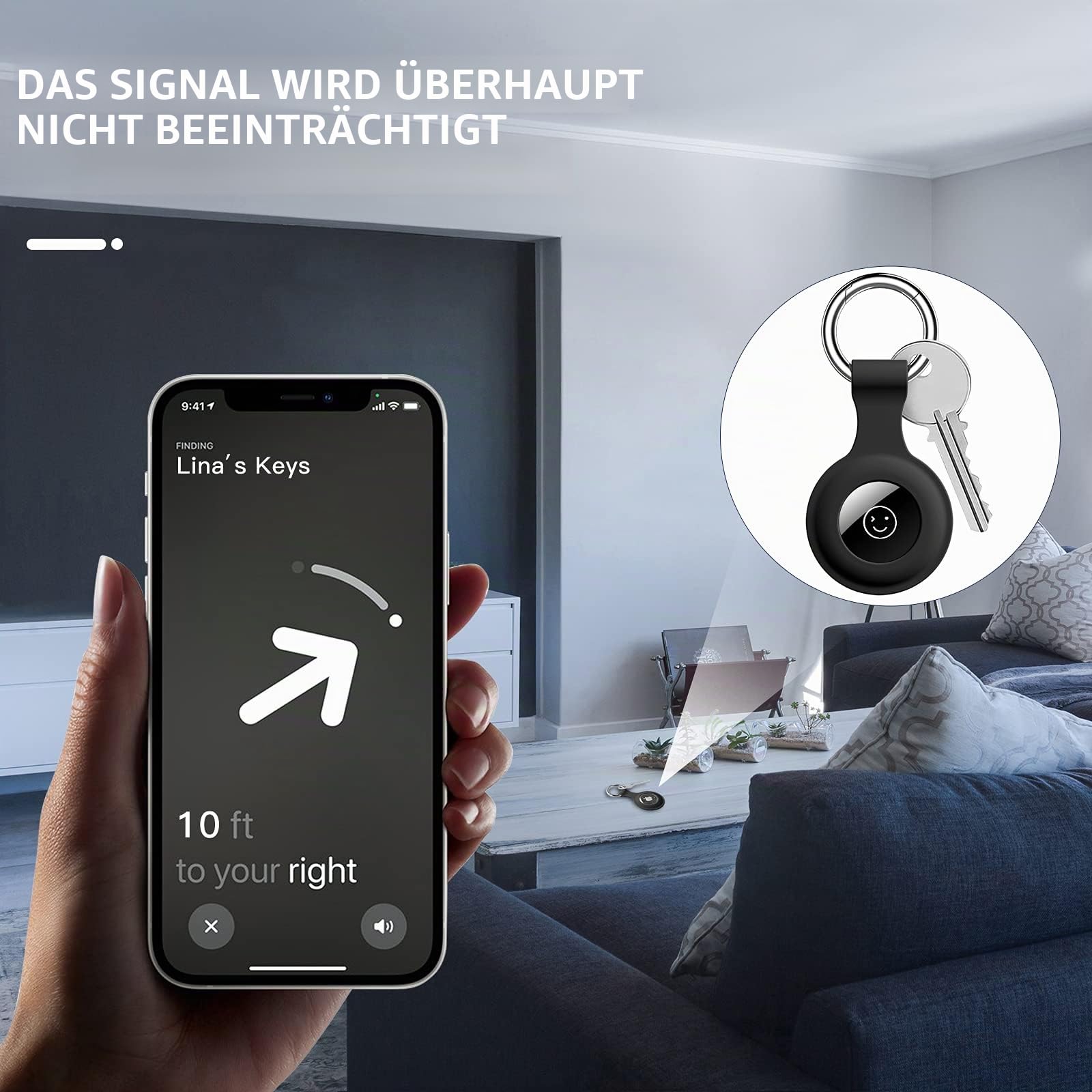 Dirrelo 4 Stück Silikon Hülle Kompatibel mit Apple Airtag Schlüsselanhänger Kratzfest Waschbar