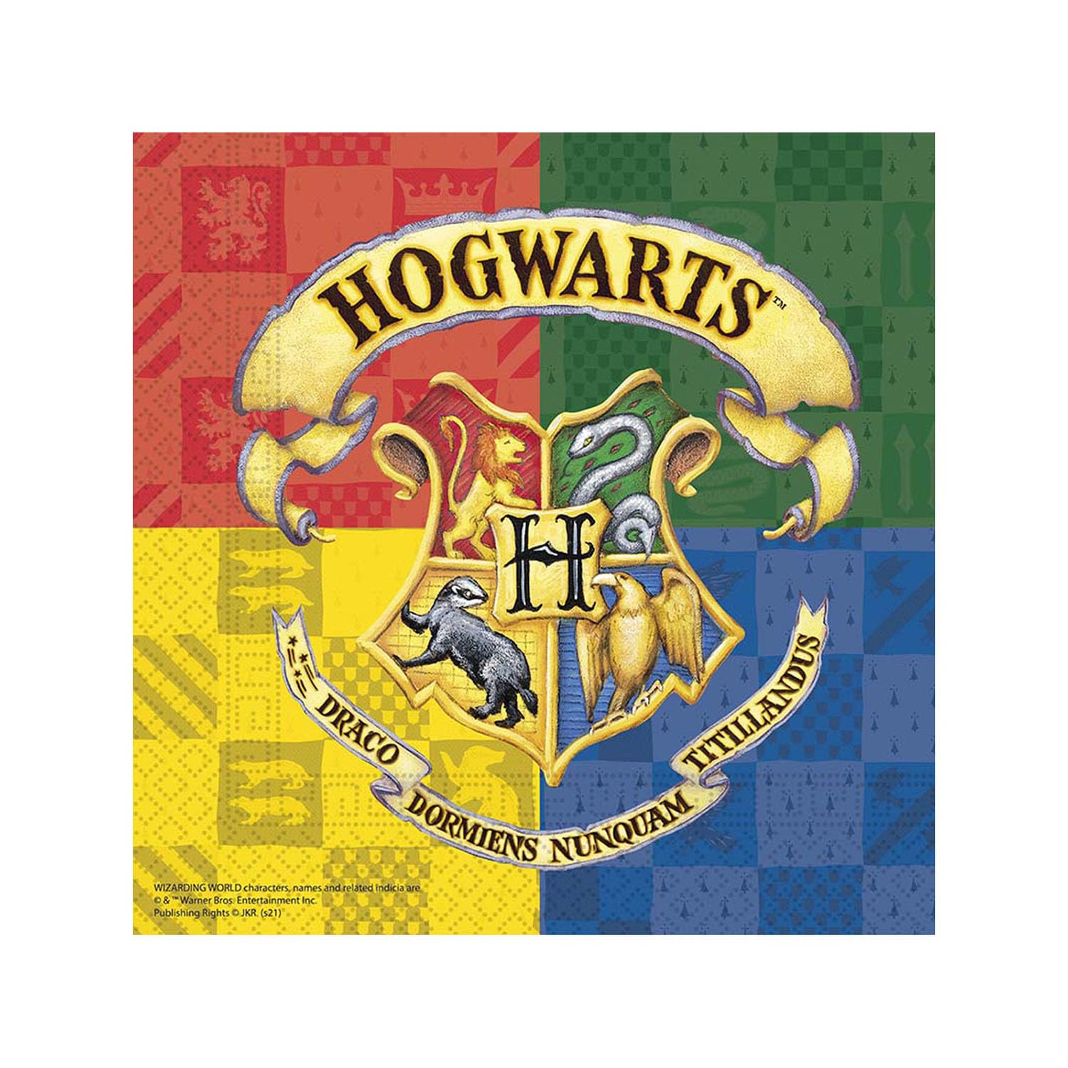 Procos 93366 Harry Potter Paper Napkins, 25 x 25 cm, FSC® Mix, Children's Birthday, Party Tableware