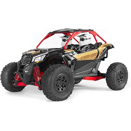 Amazon Com Axial Yeti Jr Can Am Maverick X3 Rc Rock Racer 4wd Brushed Off Road Side By Side 1 18 Scale Rtr Includes 2 4 Ghz Transmitter Battery Charger Axi Red Gold And Black Toys Games