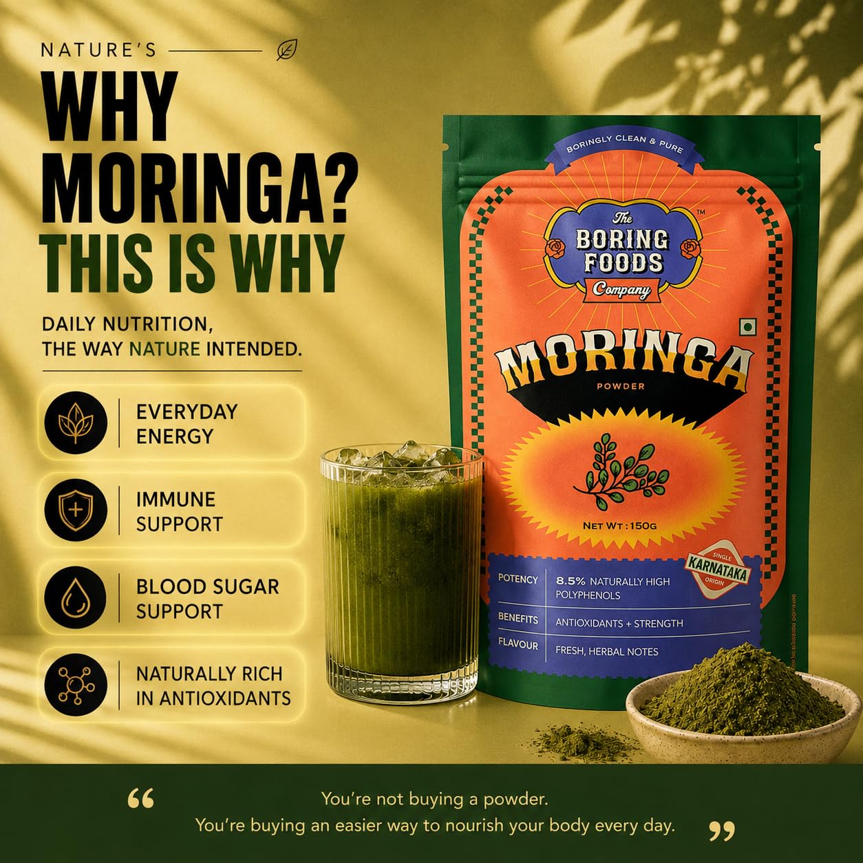 Moringa Powder | 150g | Nature's Multivitamin | Pure Drumstick Leaf Powder — Amazon image 2