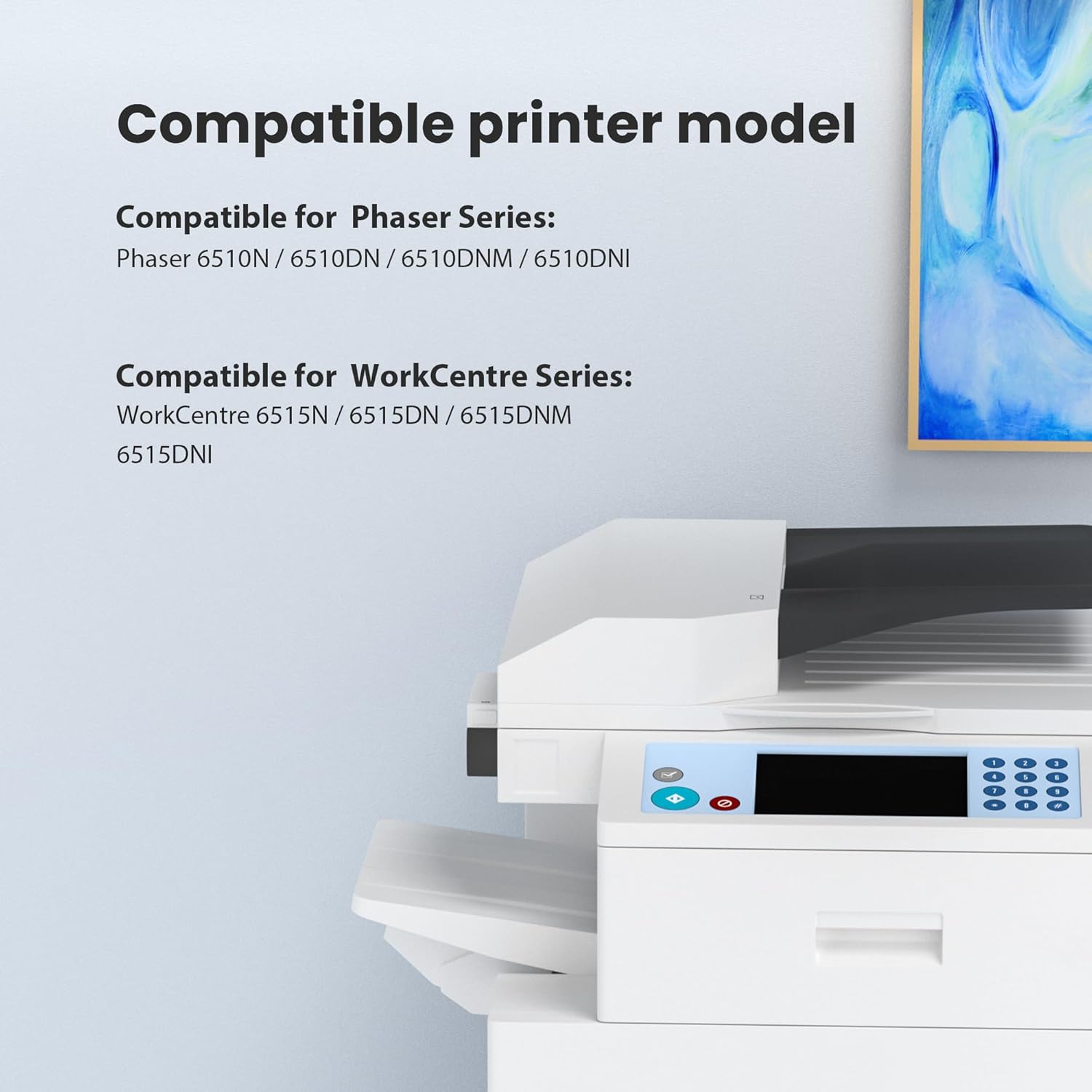 Workcentre 6515 Toner Phaser 6510 Toner - Replacement for Xerox 6515 Work Centre 6515 Toner | 106R03480 for Xerox Phaser 6510Dni 6510N Workcenter 6515Dni 6515Dn Printer Phaser 6510 Ink, 4 Pack