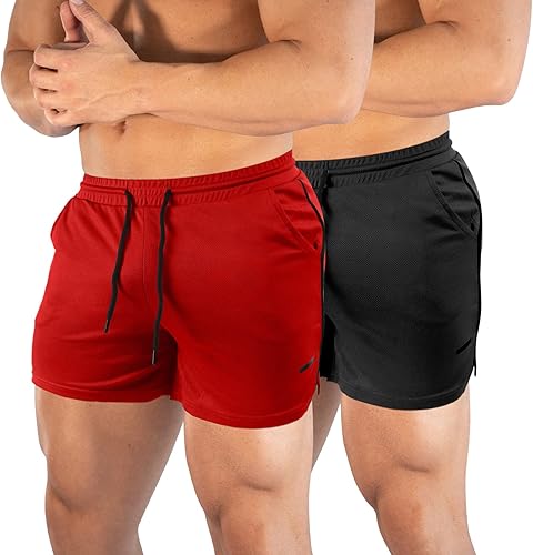 TEZO Pantalones cortos de entrenamiento para hombre, 5 pulgadas, para gimnasio, atletismo, correr, entrenamiento, de secado rápido, pantalones