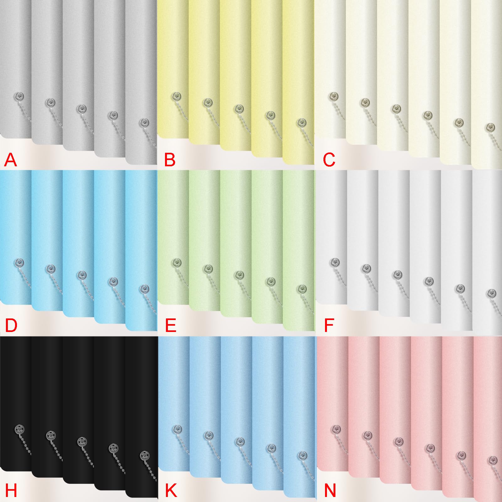 Lamellenvorhang Komplettset Schiebevorhang Nach Maß viele Größen & Farben Blickdicht lichtdurchlässig Fenster Vorhang Aluminium Vertikaljalousie Verdunkelungsgardine (55cm x 230cm)