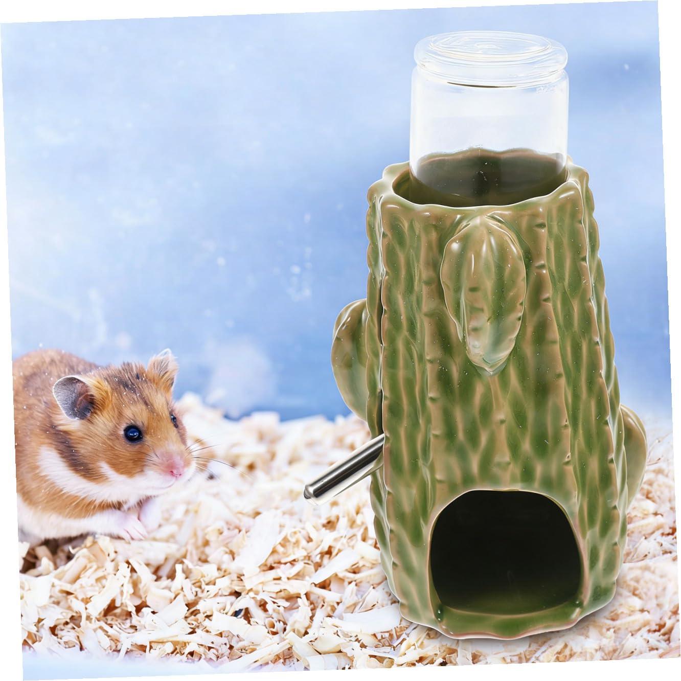 Abbeveratoio per Criceti in Ceramica Supporto, Bottiglia D’acqua Verticale 80ml per Piccoli Animali Domestici, Accessorio Pratico per Criceti, Porcellini D’india e Furetti