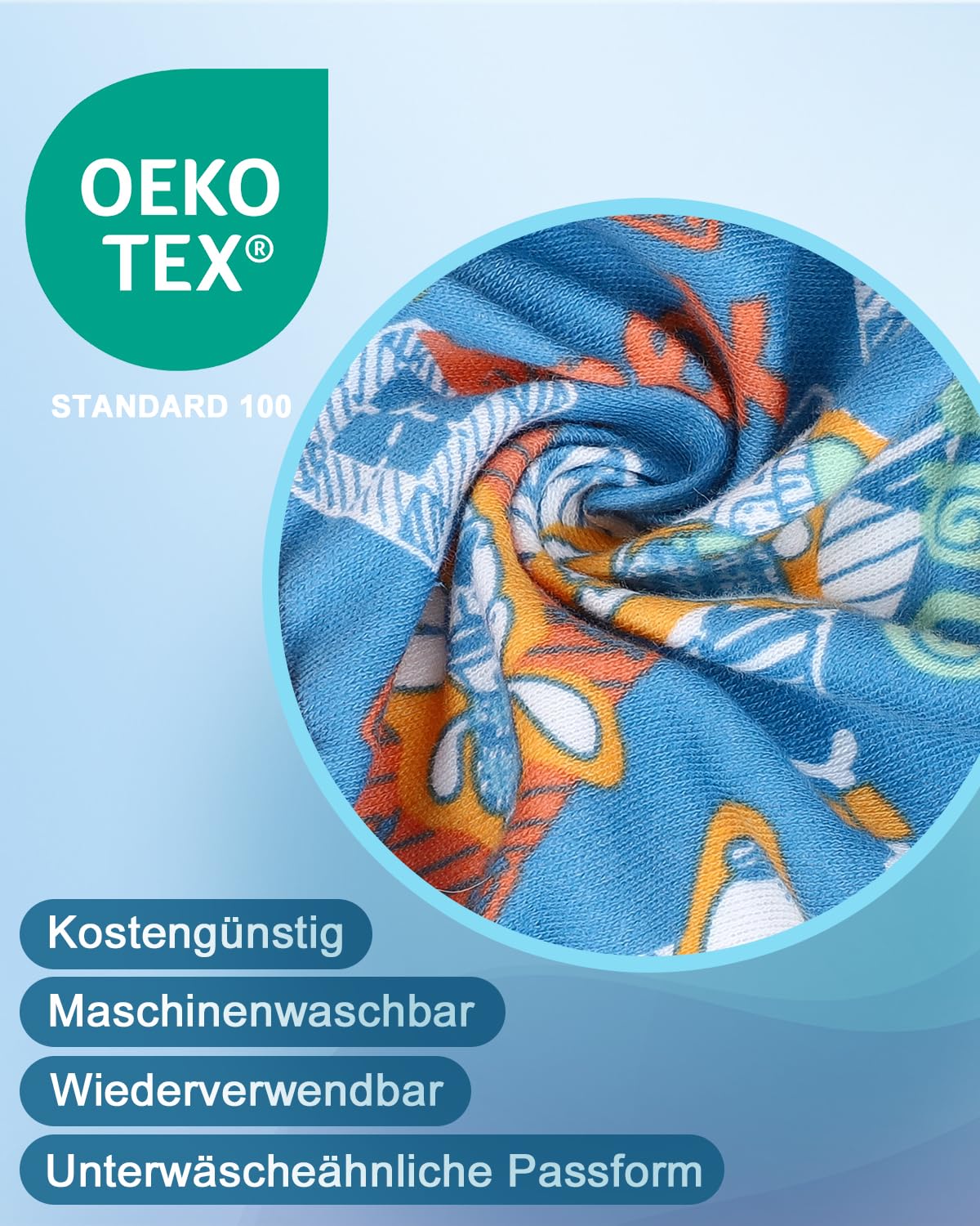 FLYISH DIRECT Töpfchentrainingshose, 100 % Baumwolle, saugfähige Trainingsunterwäsche für Kleinkinder, Jungen und Mädchen, 6 Packungen, wiederverwendbare Töpfchenhose, 9 Jahre, Tier & Auto