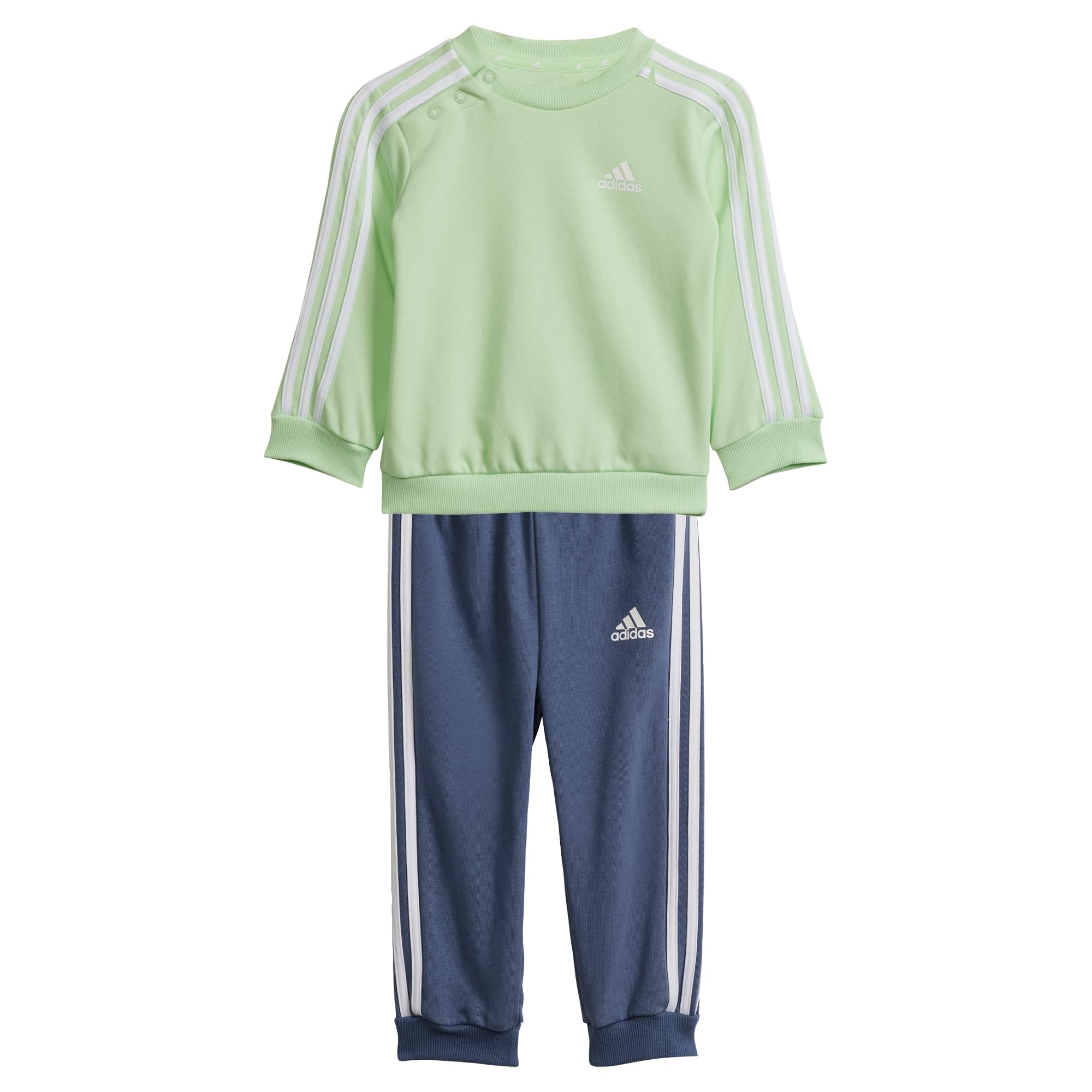 adidas Infants Essentials 3-Stripes Jogger Set, JOGGER JOVEN/BEBE Bebé, semi green spark/white,