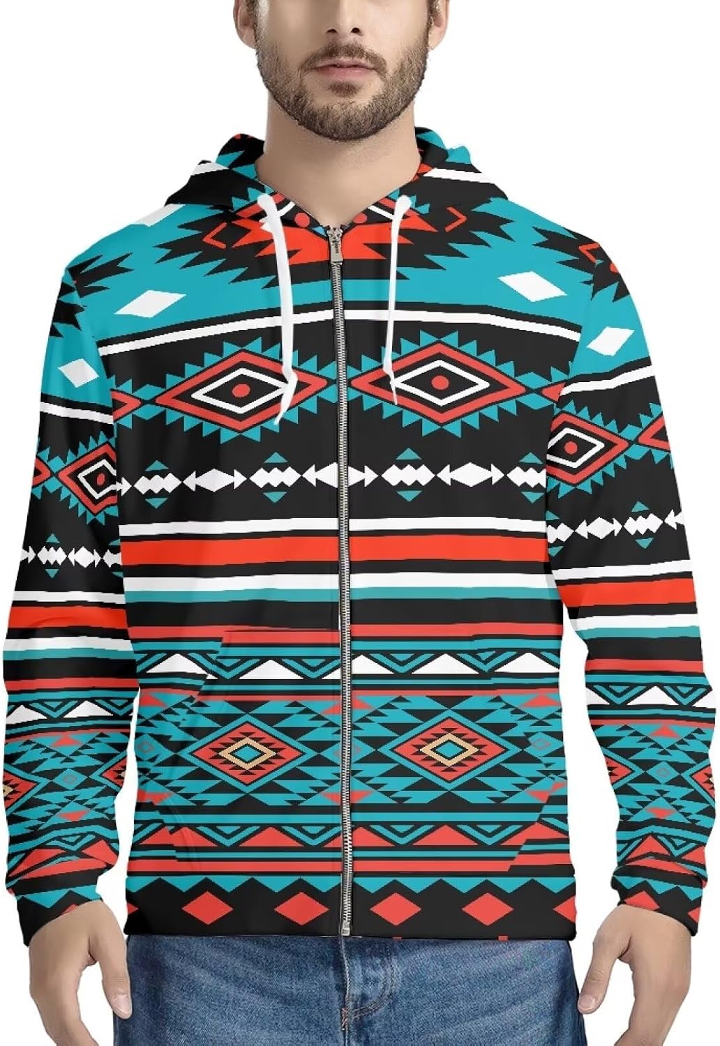 Amzbeauty Men's Stylish Hooded Pullover with Zipper Front for Everyday Wear