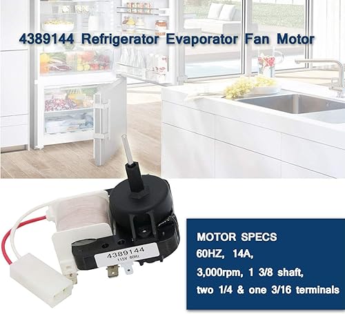 Miniatura 4 de AMI PARTS Motor del ventilador del evaporador del refrigerador 4389144 - Sustituye a W10131845 W10312647 2149299 2162404 2188303 4389144VP 921541