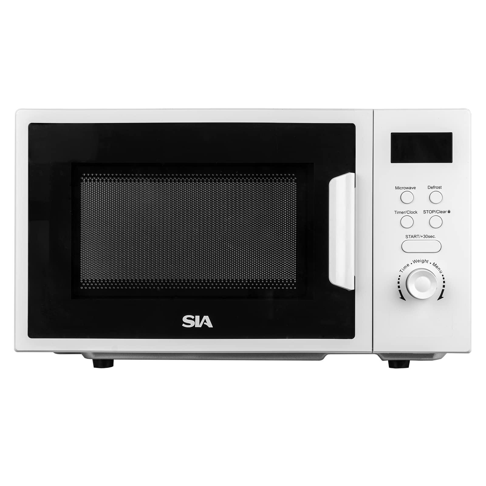 SIA FDM21WH 20L White Microwave, Digital Display, 700W, 8 Auto-Functions 5 Power Levels 245mm Turntable, 2 Years Parts and Labour Guarantee