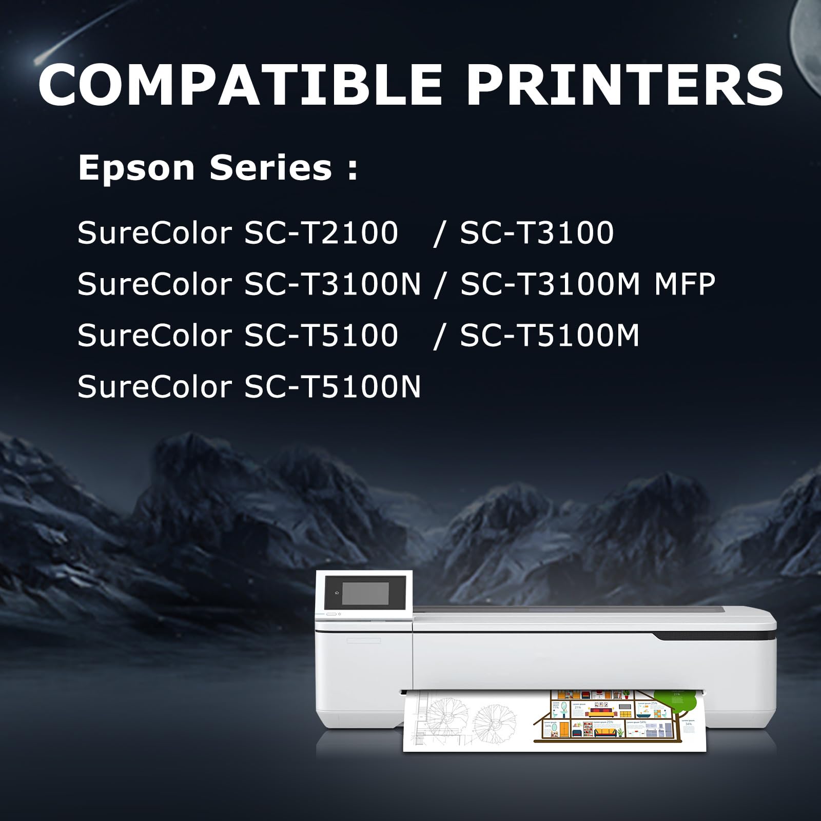 DOUBLE D T40D1-T40D4 per Epson T40D1-T40D4 Cartucce per SureColor SC-T2100