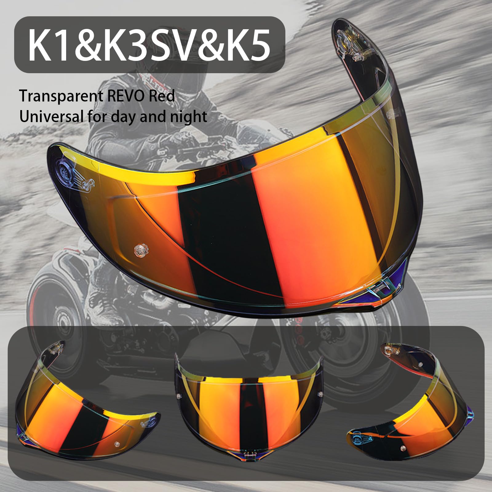 Visiera di Ricambio per Casco adatta per AGV K1 K3SV K5, Visiera per Casco Integrale Resistente ai Raggi UV, Antiappannamento e Antigraffio Visiera per Casco da Moto Lenti per Casco Visiera Protettiva