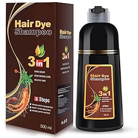 Brown Hair Dye Shampoo 3 in 1 for Gray Hair Coverage, Hair Color Shampoo for Women Men, Herbal Ingredients Shampoo Para Pintar el Cabello (16.9 Oz)
