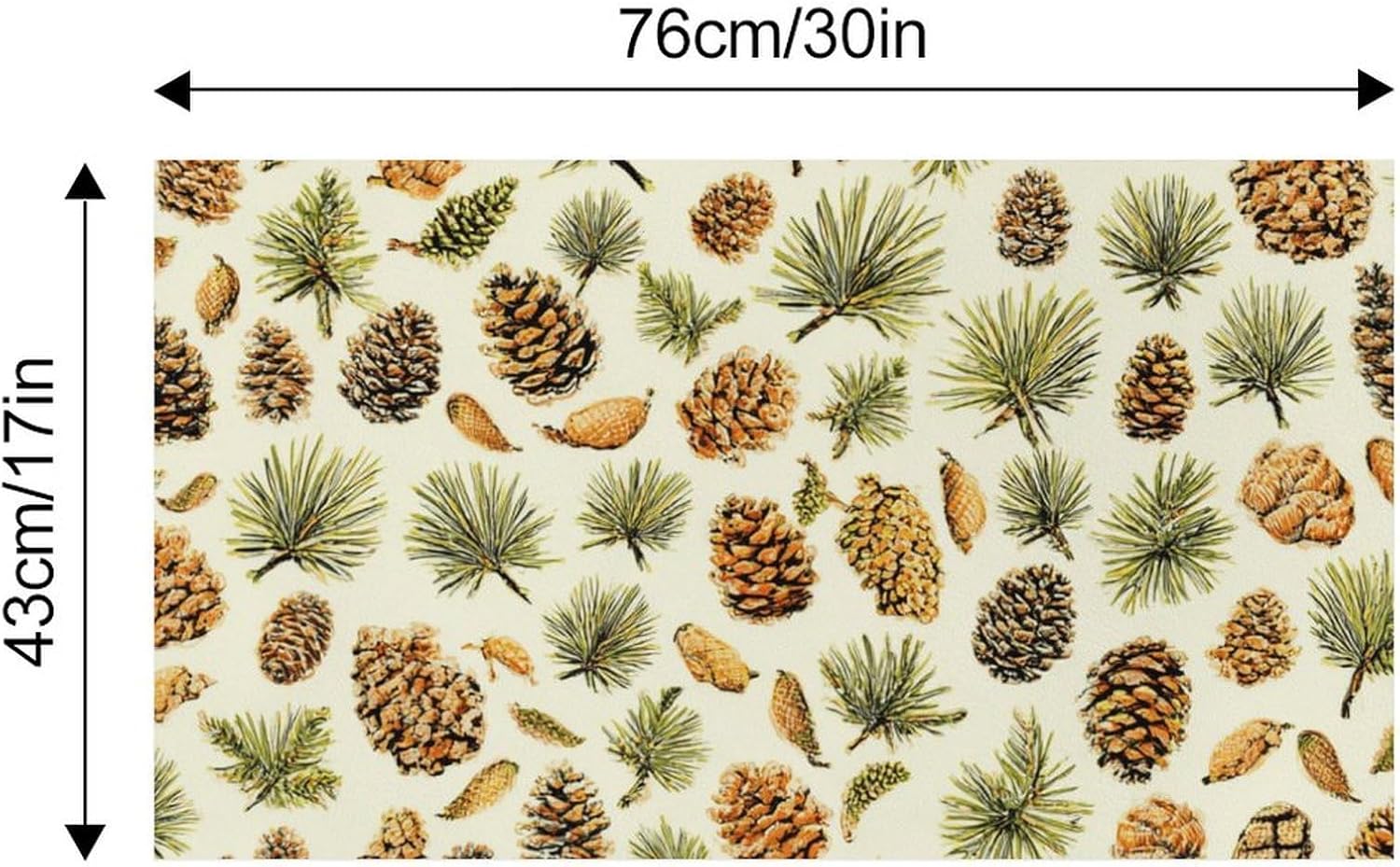 Pine Cones Pet Cat Dog Food Mat Non Slip Mat Water Bowl Mat Quick Dry Cat Feeding Mat 17x30inch