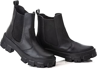 Coturno Feminino Tratorado Chelsea Galocha Blogueira  