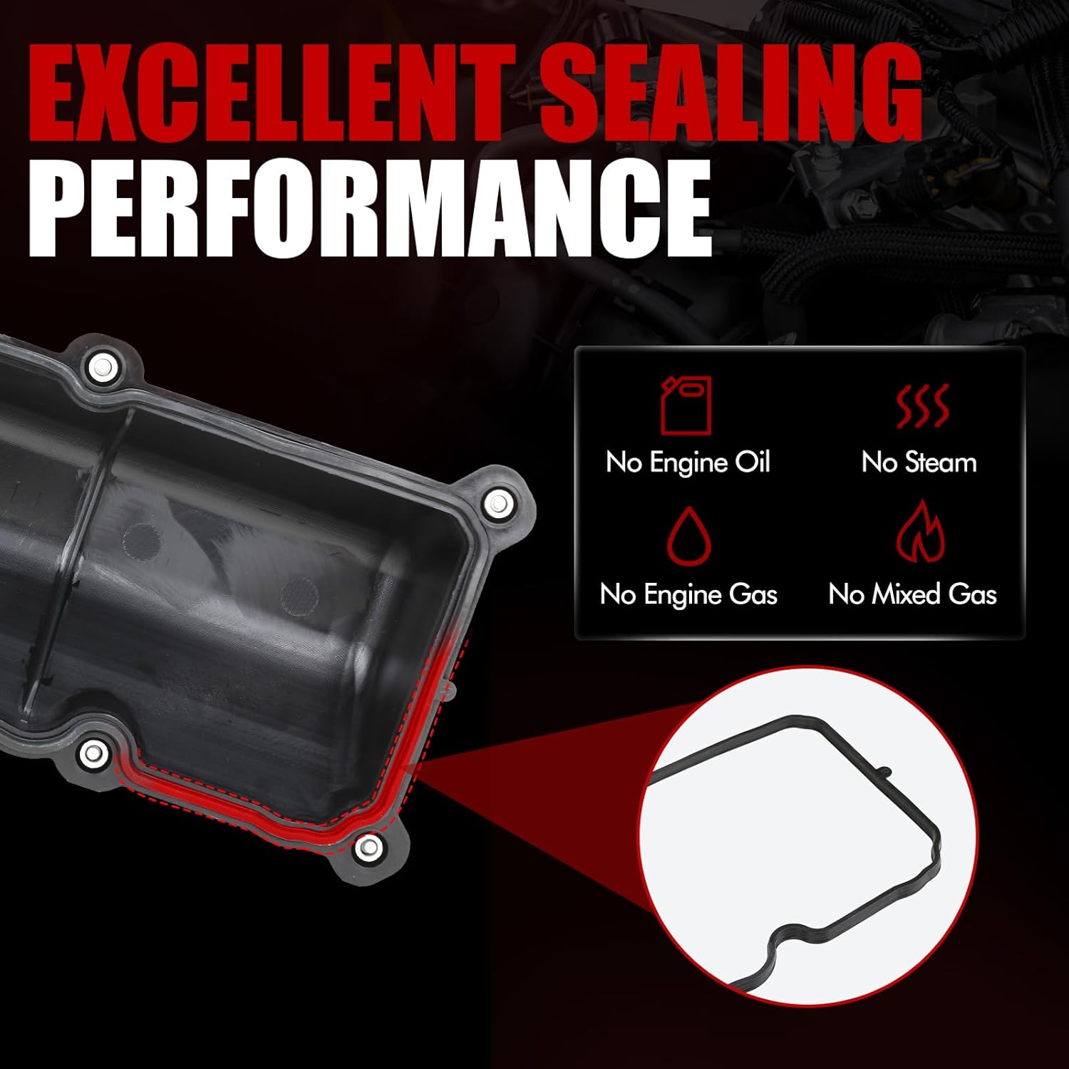 MITZONE Right Passenger Side Valve Cover with Gasket & Bolts Compatible with 2002-2012 Dodge Dakota Durango Nitro RAM 1500 Jeep Liberty Commander Grand Cherokee 3.7L Replace # 53021938AA 53021938AB