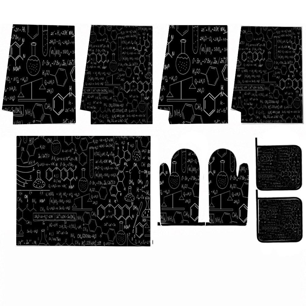 9PCS Chimica Lavagna Sfondo Cucina Decor e Accessori Set