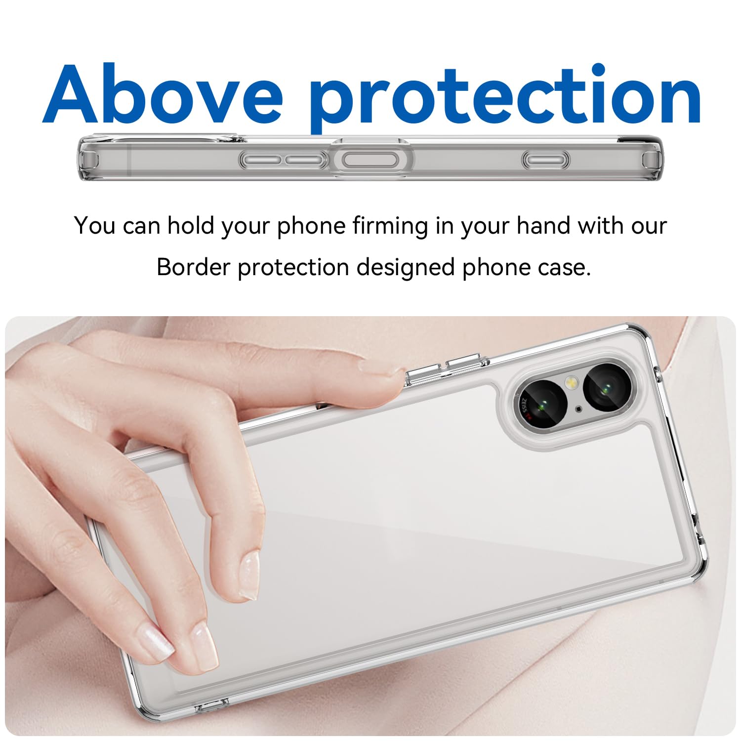 COVER TRASPARENTE + PELLICOLA VETRO TEMPERATO Per SONY XPERIA 5 V