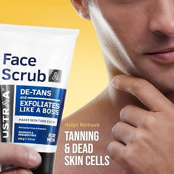 Ustraa Face Scrub De-Tan, 100g