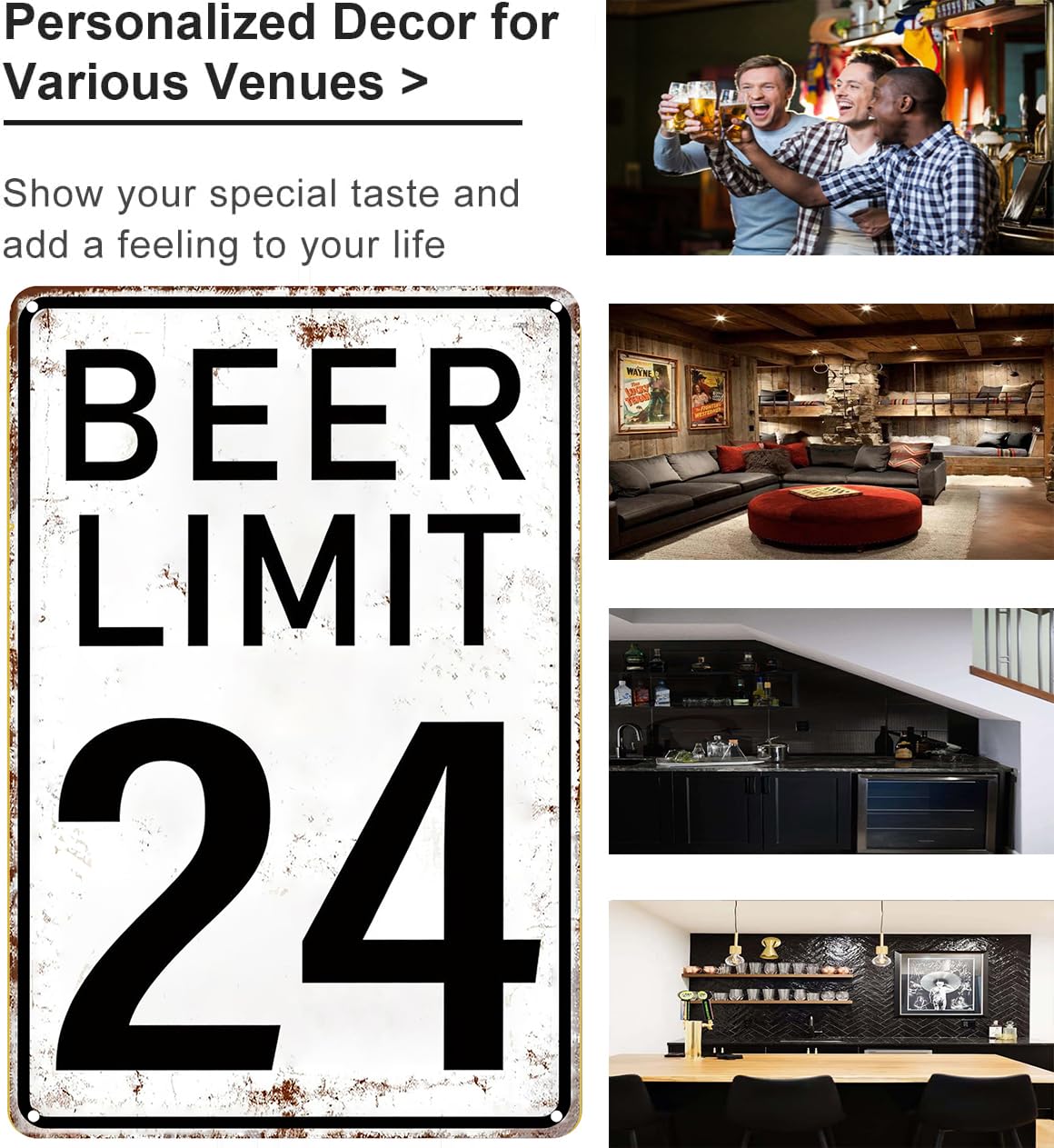 Amazon.com: Crazysign Bar Accessories Vintage Beer Limit 24 Tin