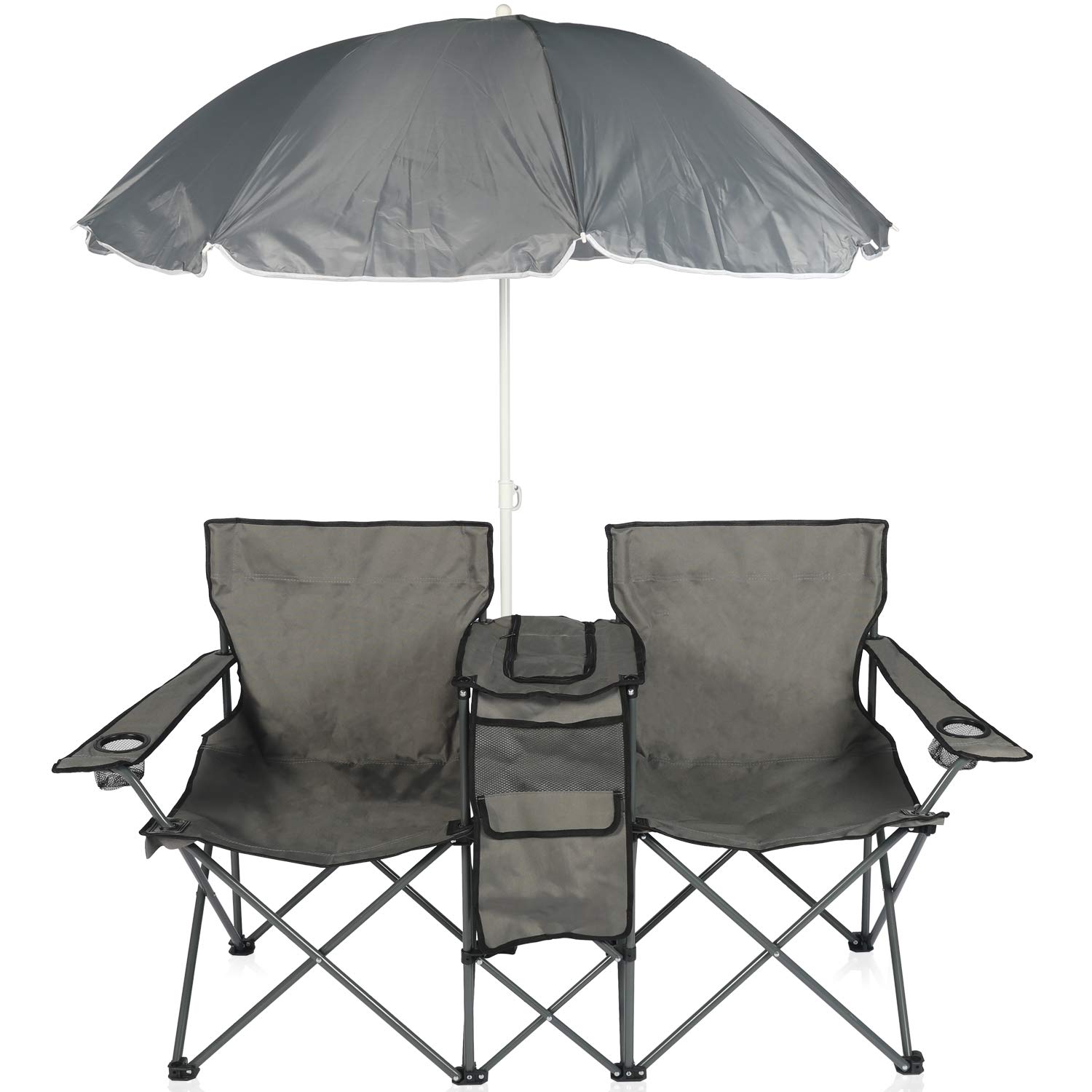 YILI Double Folding Camping Chairs, Portable Camping Chairs w/Removable