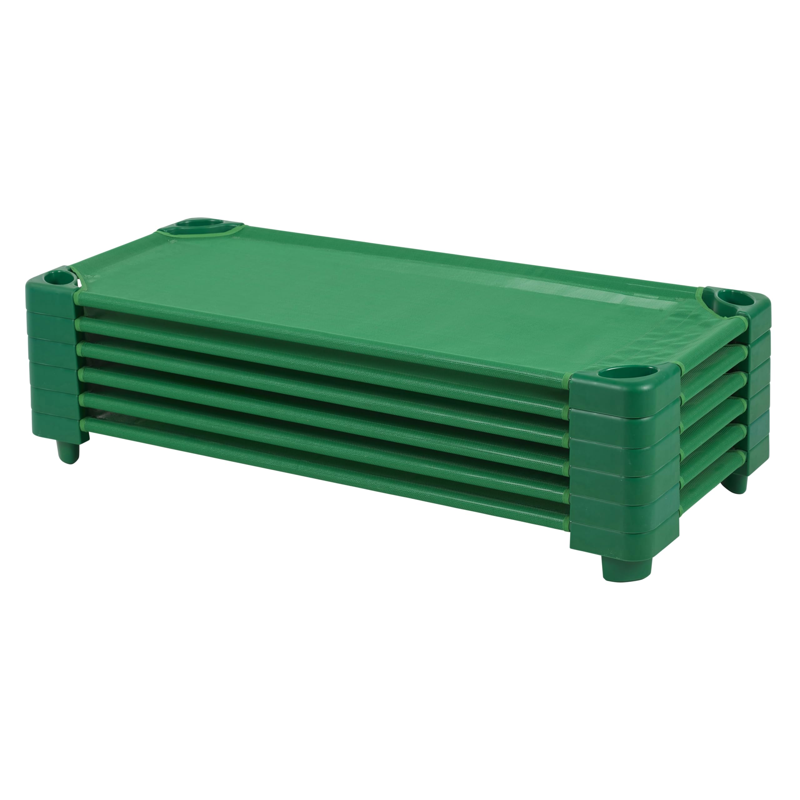 Back2School Express Stackable Cot, Ready-to-Assemble, 6-Pack, Green