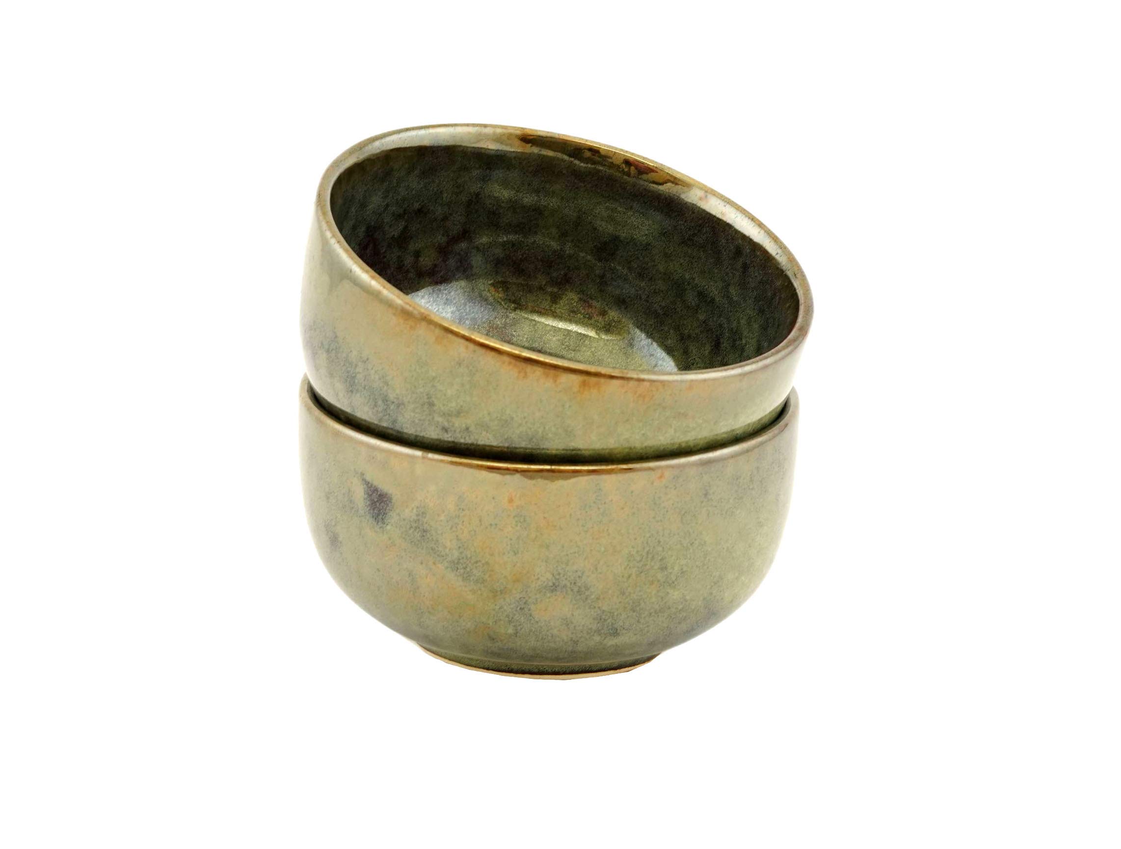 Freakway Ceramic Soup Bowls (Set of 2 Bowls) | 100% Food & Microwave Safe |Handmade Blue Pottery | Multi Color 1