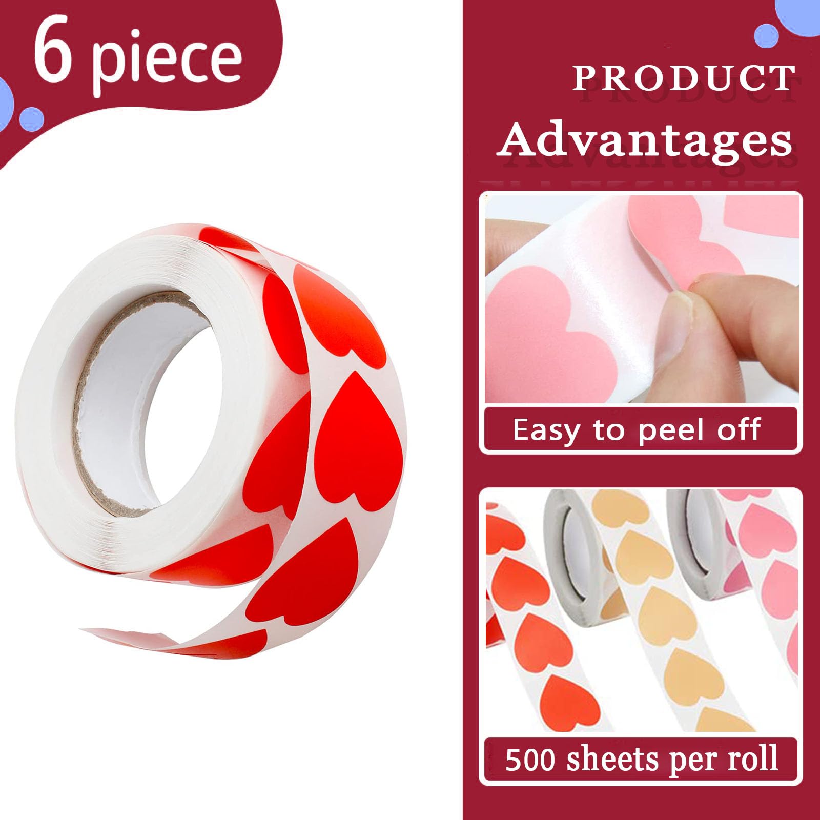 Adesivi San Valentino, Adesivi Cuore, Colorati Adesivi Amore per Anniversari, San Valentino