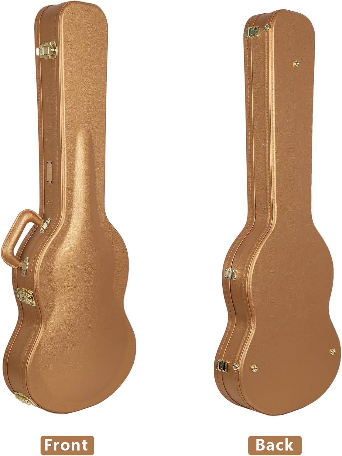 Crossrock Wooden Electric Guitar Case for Gibson SG | Luxury Gold Faux Leather, Burgundy Velvet Interior, Lock – Designer Series(CRW520SGLG)