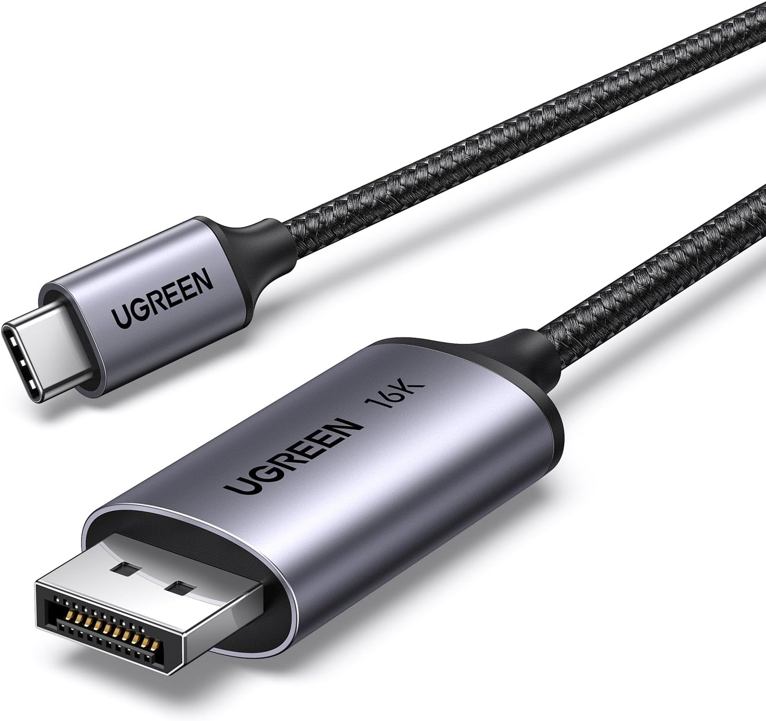 UGREEN USB C to DisplayPort 2.1 Cable 16K@30Hz 8K@120Hz 4K@240Hz 2K@360/480Hz Thunderbolt 5 Type C DP DSC HDR G-Sync VRR ALLM Compatible for MacBook Pro/Air Mac Mini/Studio iMac iPad XPS Surface(1M)